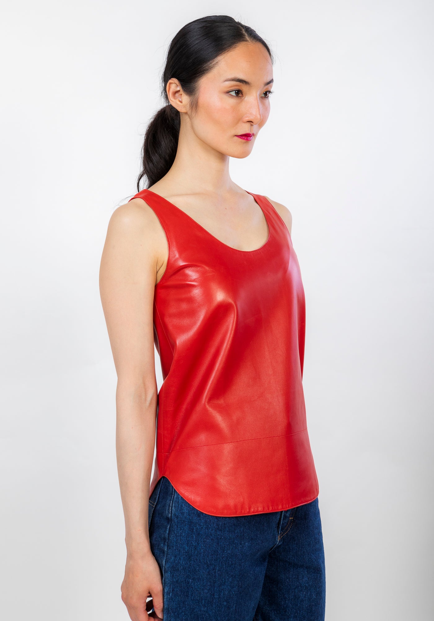Rare leather sleeveless top