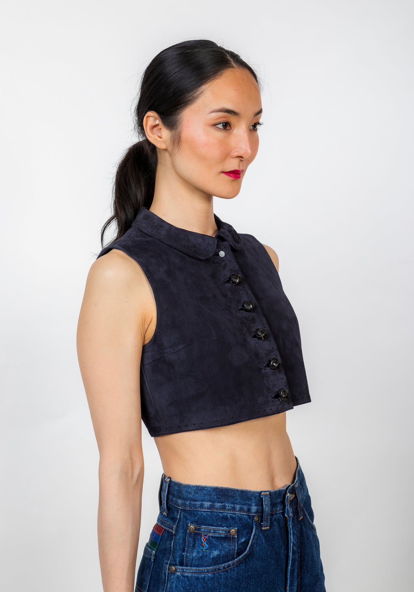 Rare suede sleeveless jacket