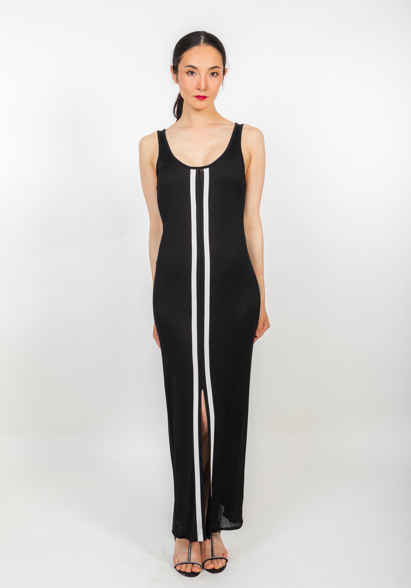 Classic black and white long dress