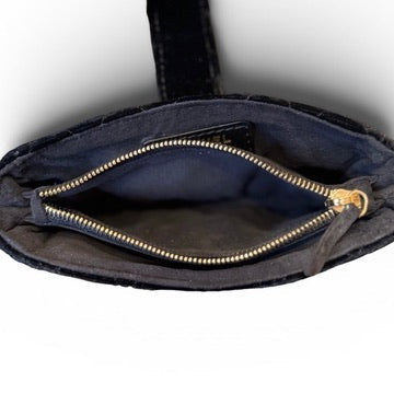 Chanel Black Quilted Velvet Mini Pouch