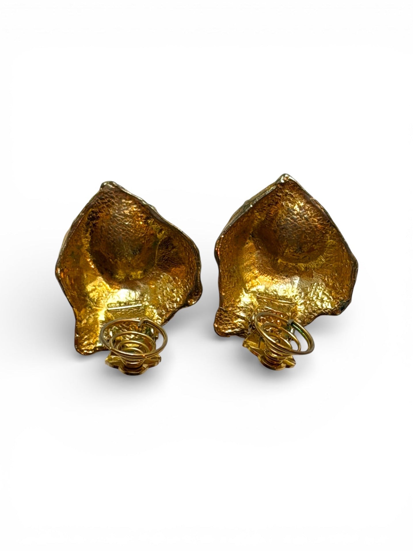 Vintage Yves Saint Laurent Gold-Tone Nugget Clip Earrings