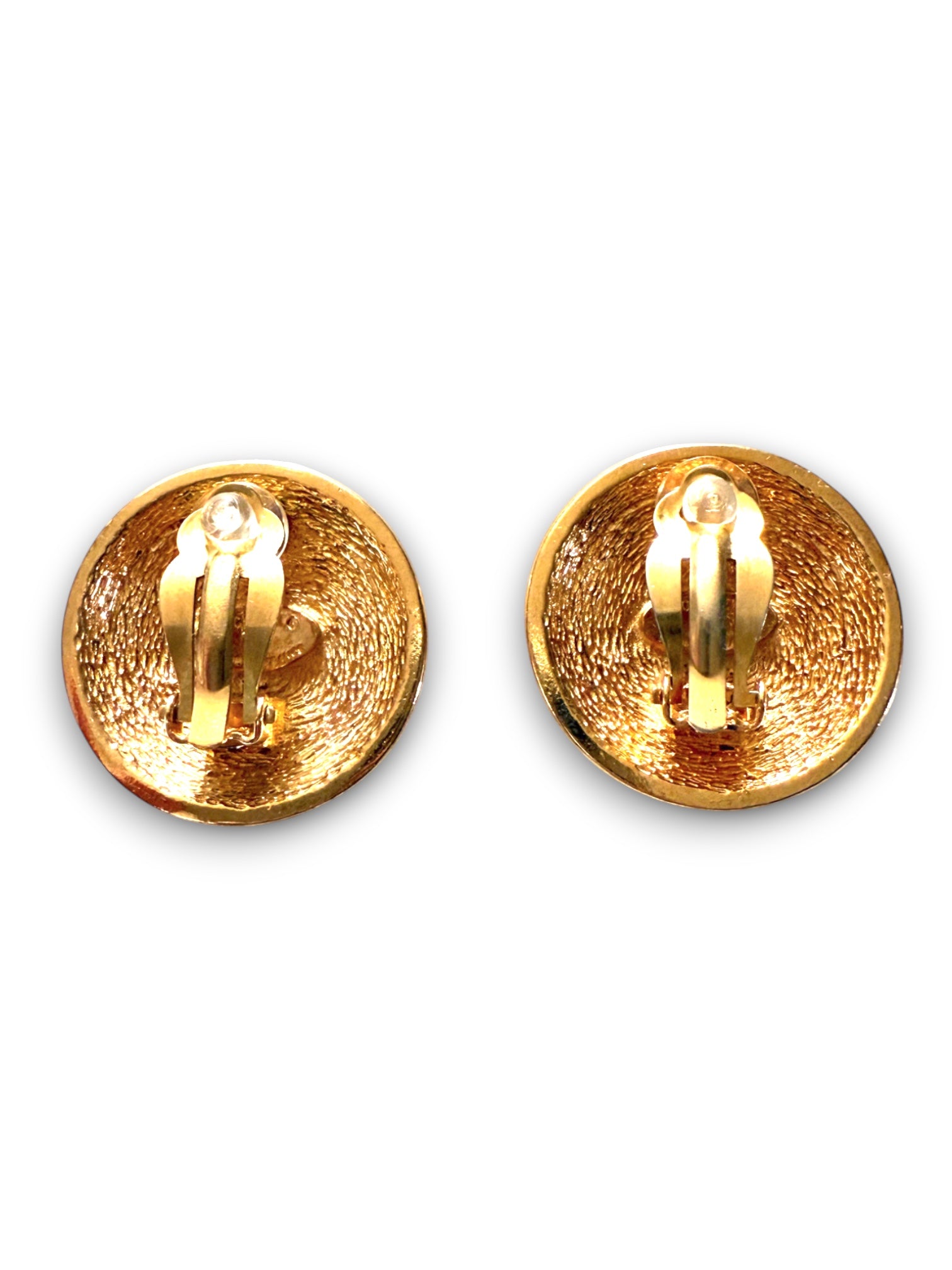 Vintage Chanel CC quilted clip earrings 