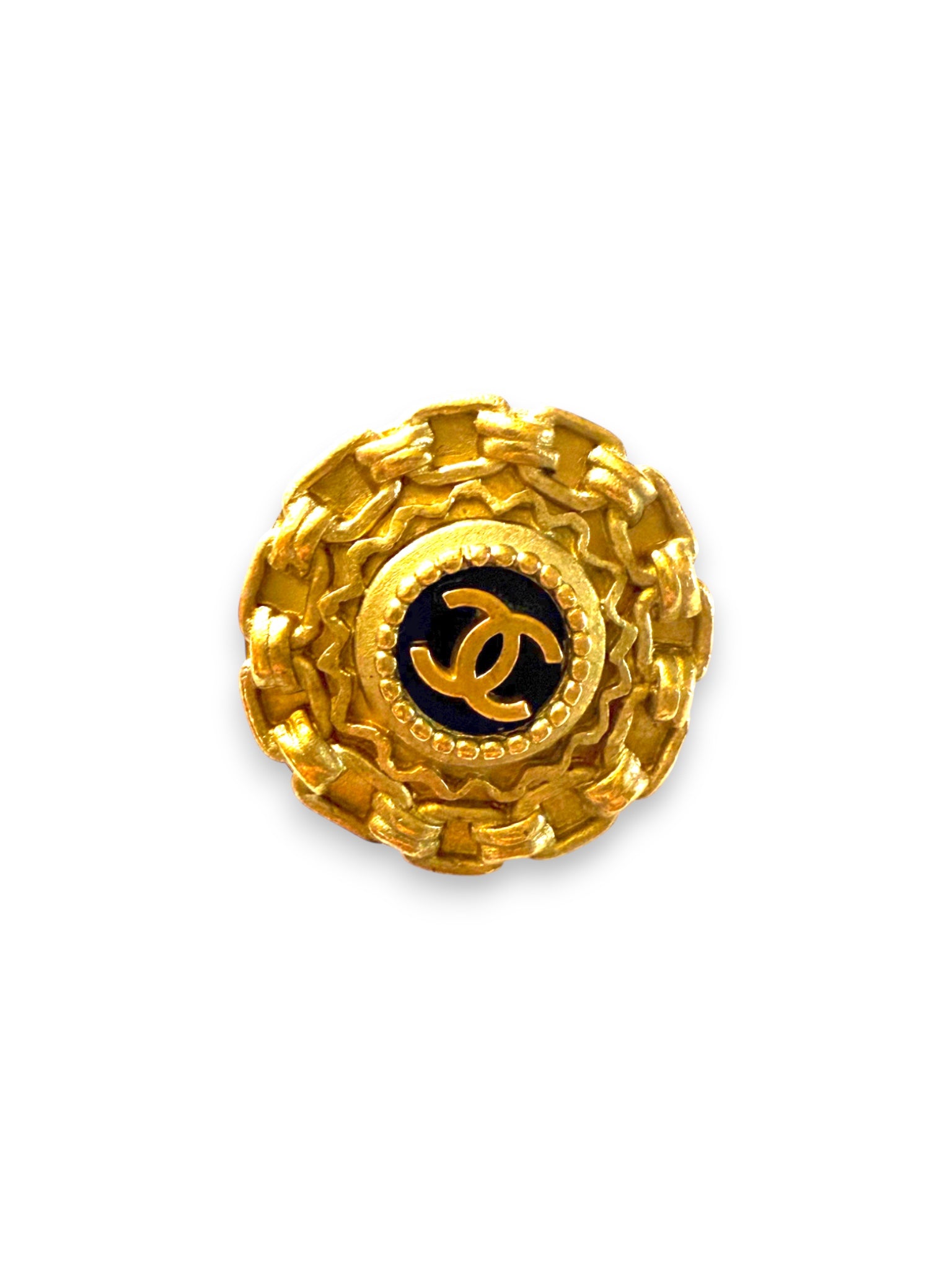Rare Chanel CC chain shaped clip earrings