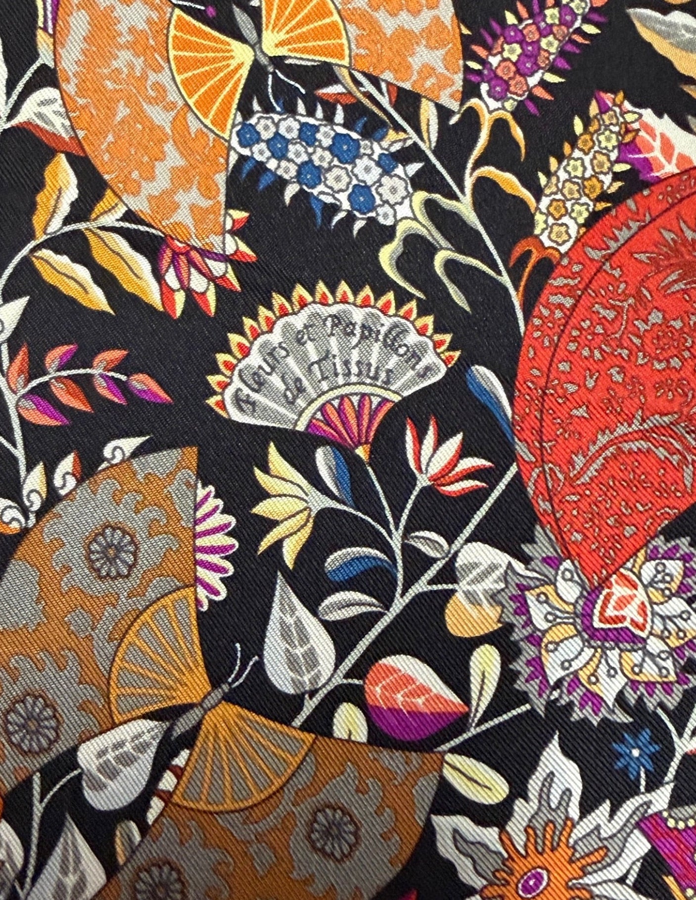 Hermès Paris Silk Gavroche 45 "Fleurs et Papillons de Tissu"