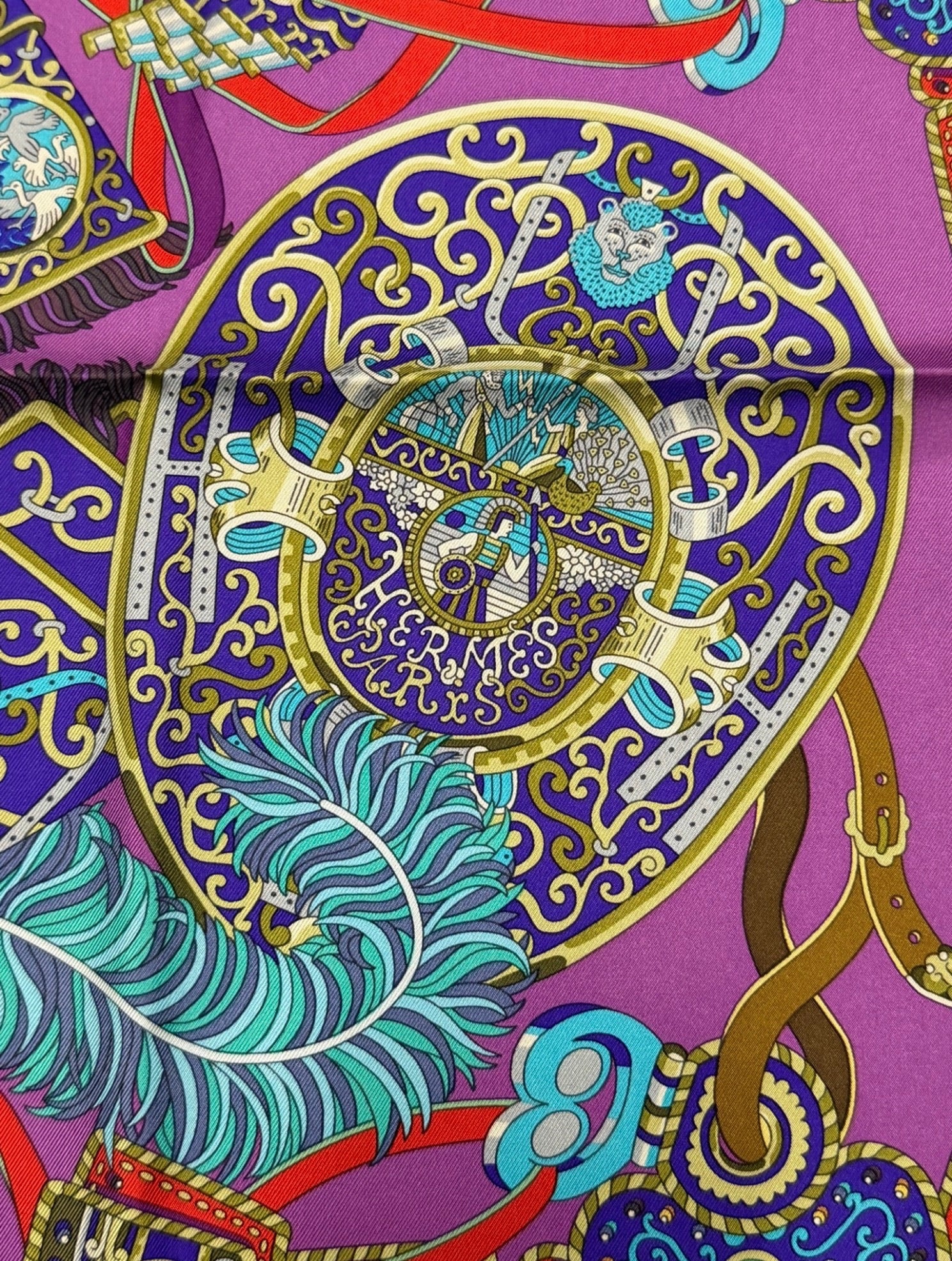 Hermès Paris Silk Carré 90 "Sous l'Égide de Mars"