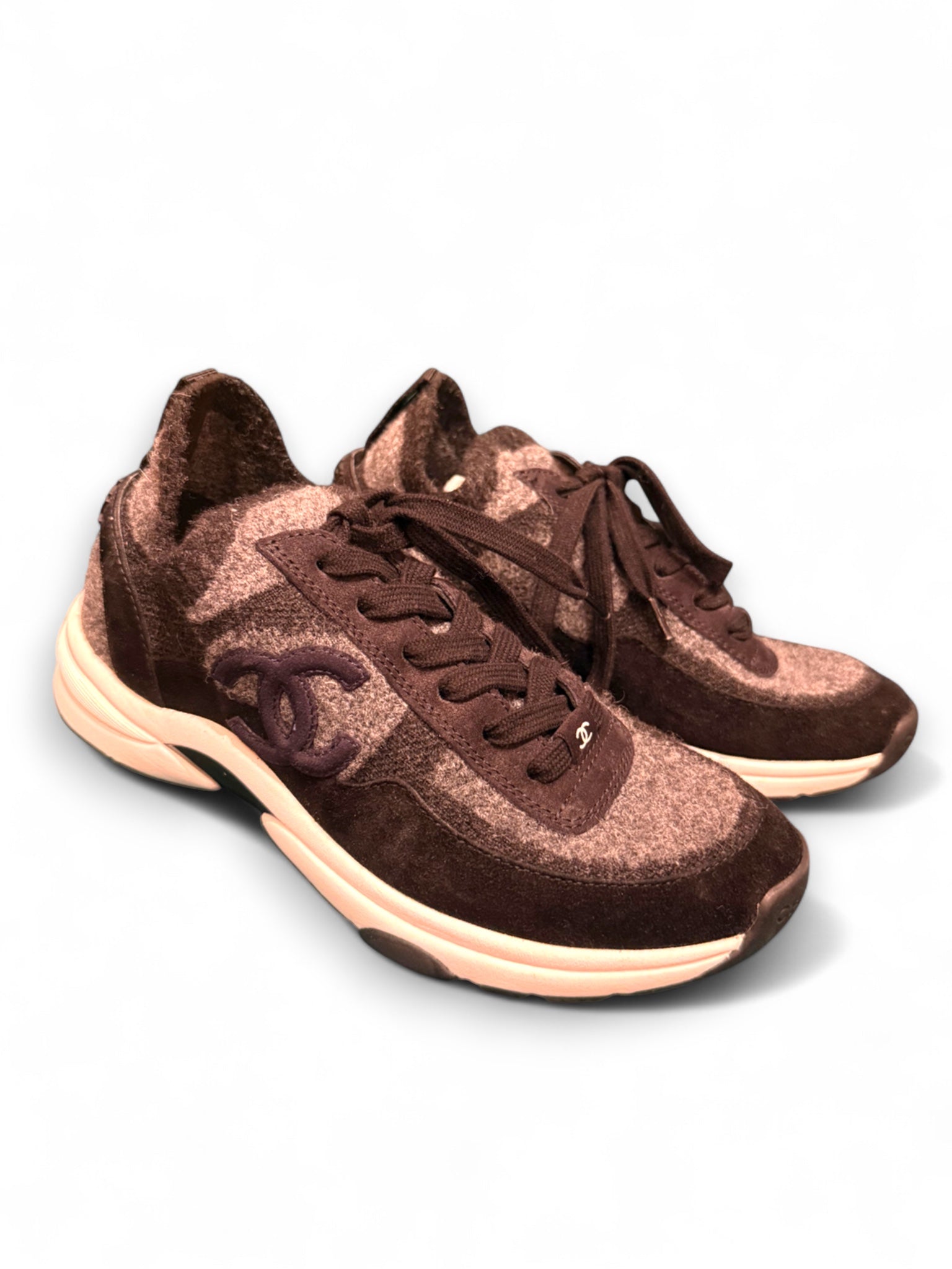 Chanel CC tweed sneakers
