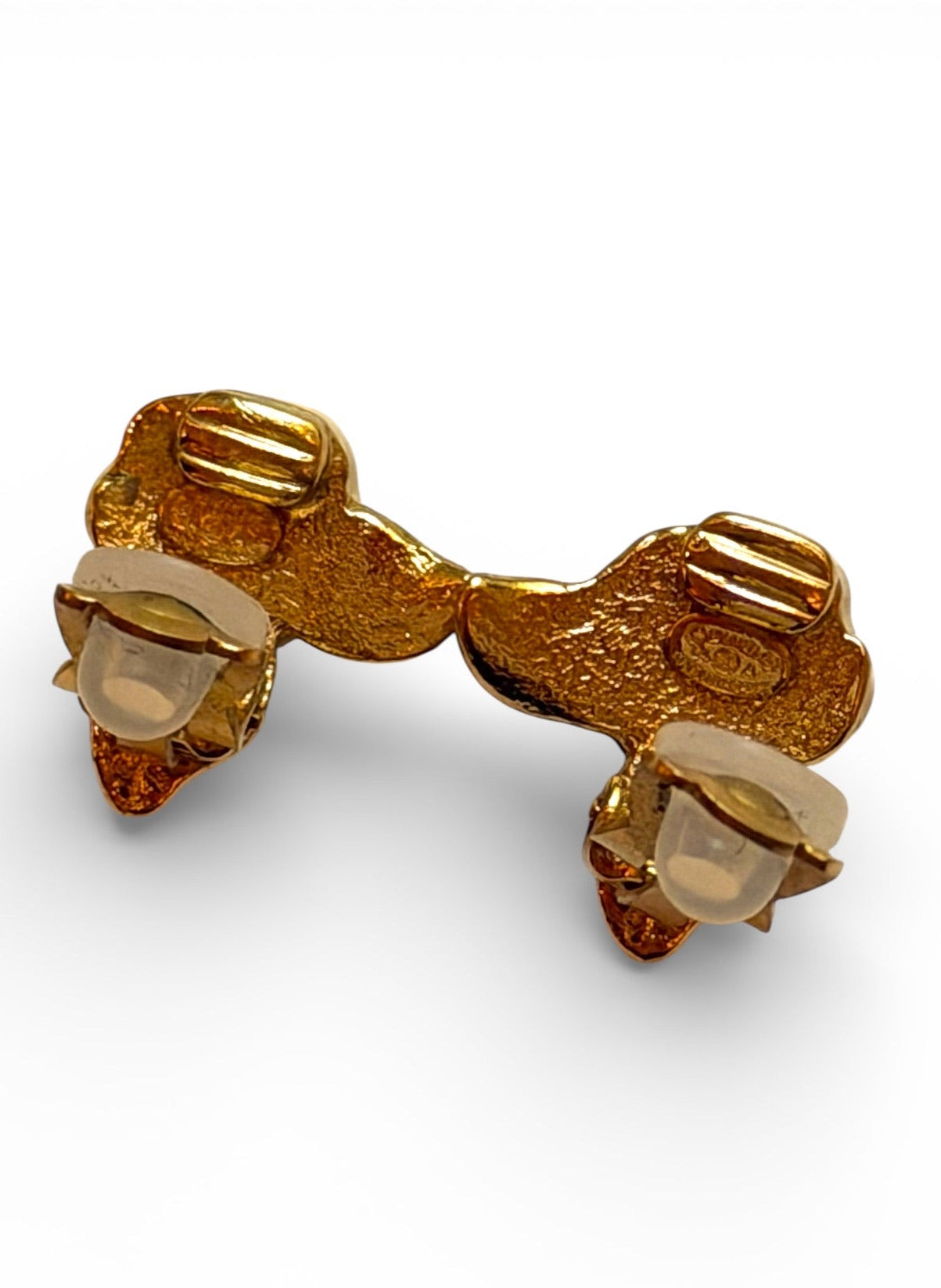 Vintage Chanel Camellia CC Clip Earrings