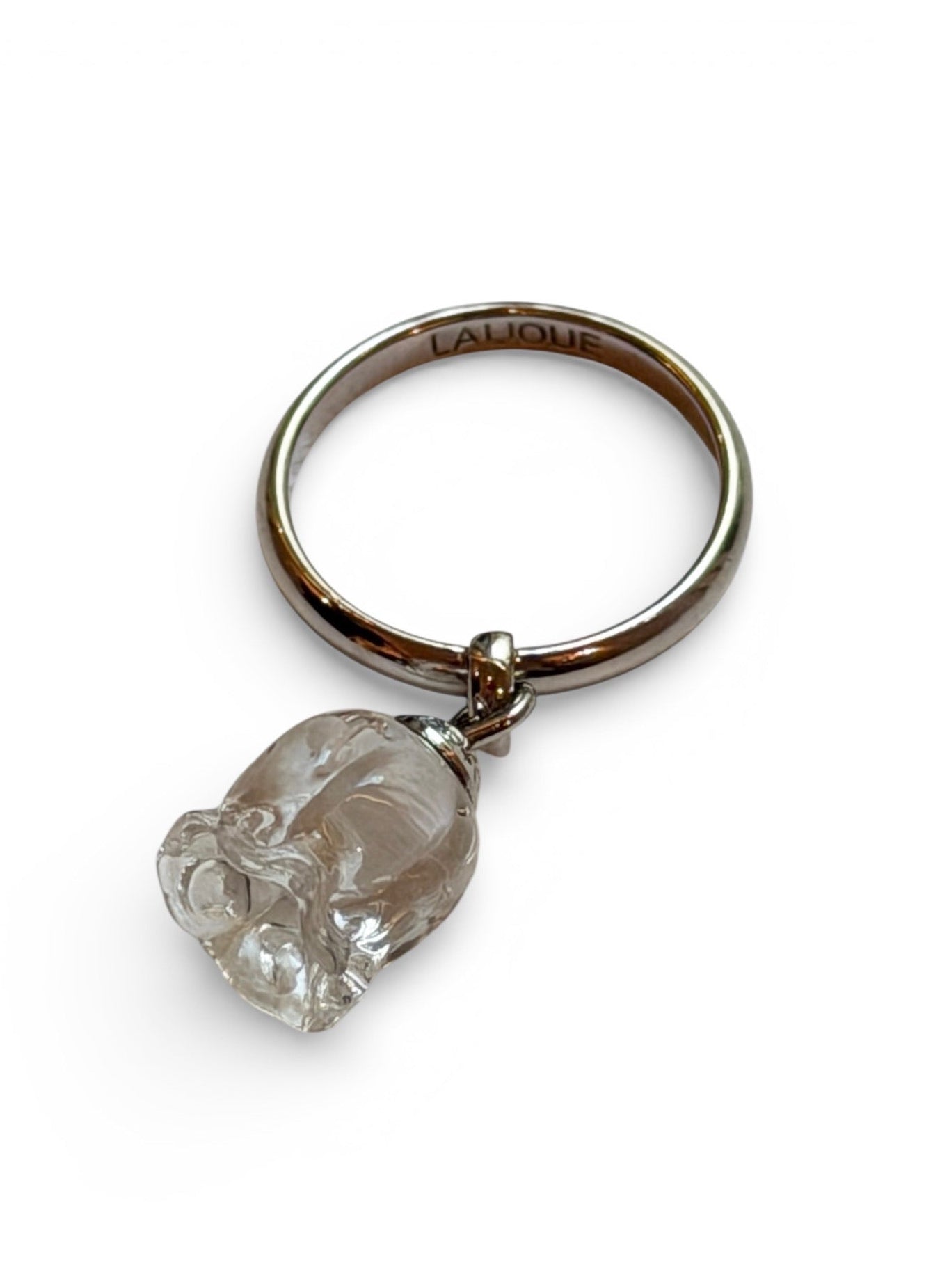 Lalique Muguet Crystal & Sterling Silver Ring