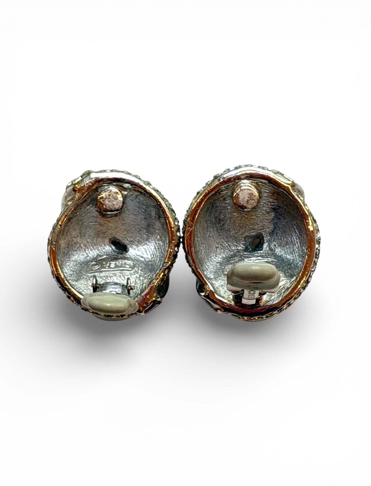 Vintage Ciner Dual Pearl & Crystal Pavé Clip Earrings
