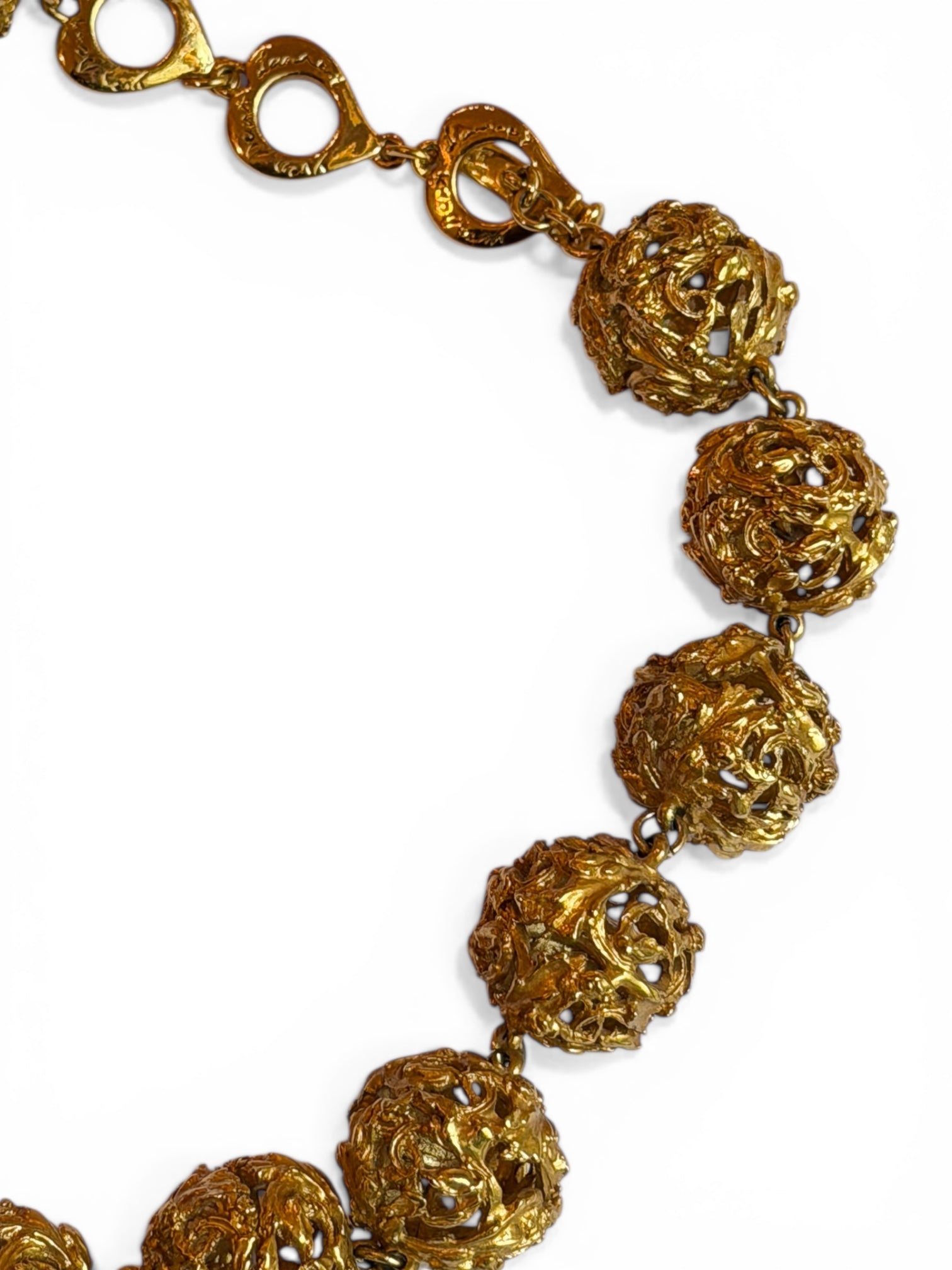 Yves SAINT LAURENT Collier chocker boulle métal doré