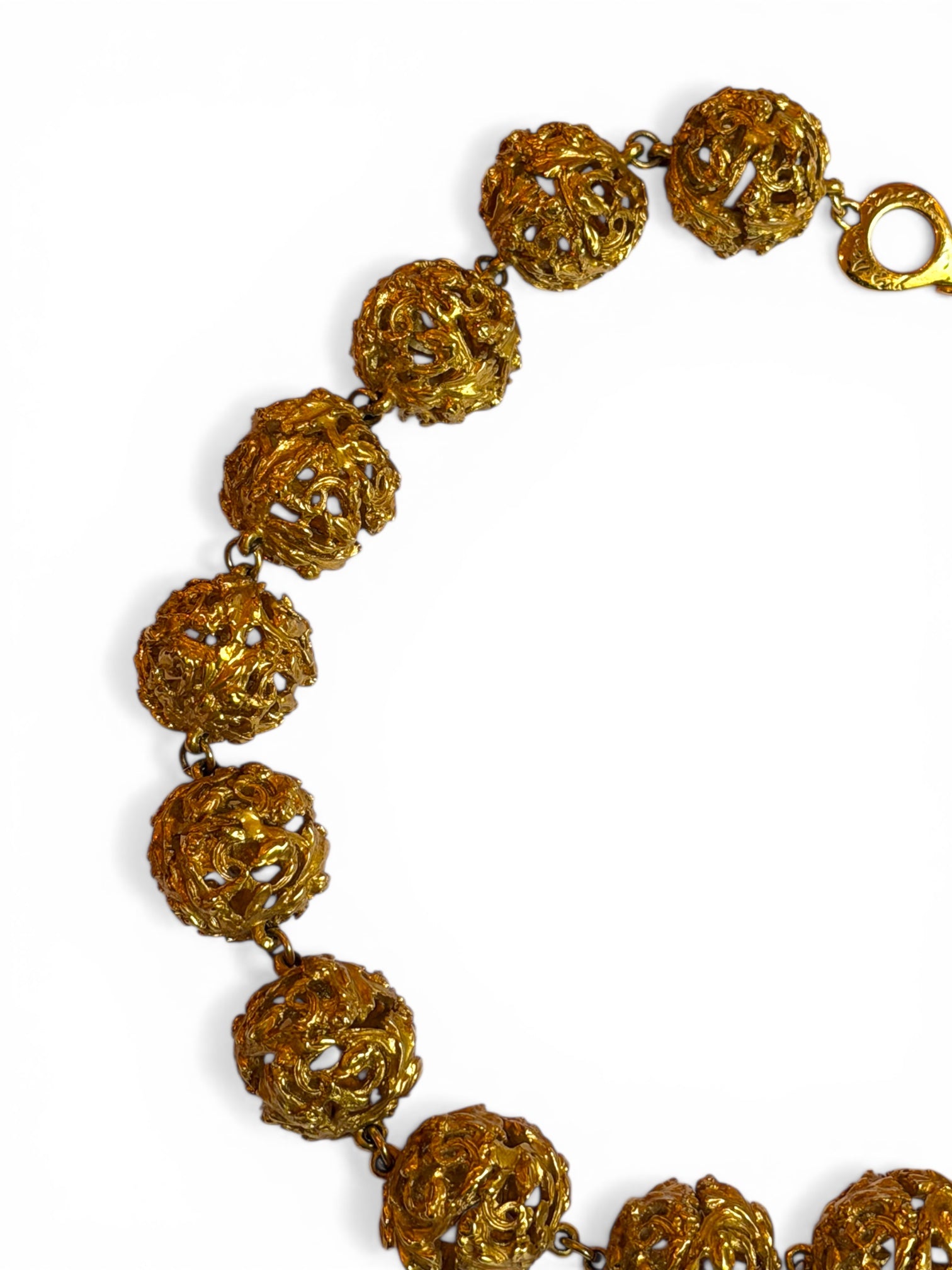 Yves SAINT LAURENT Collier chocker boulle métal doré