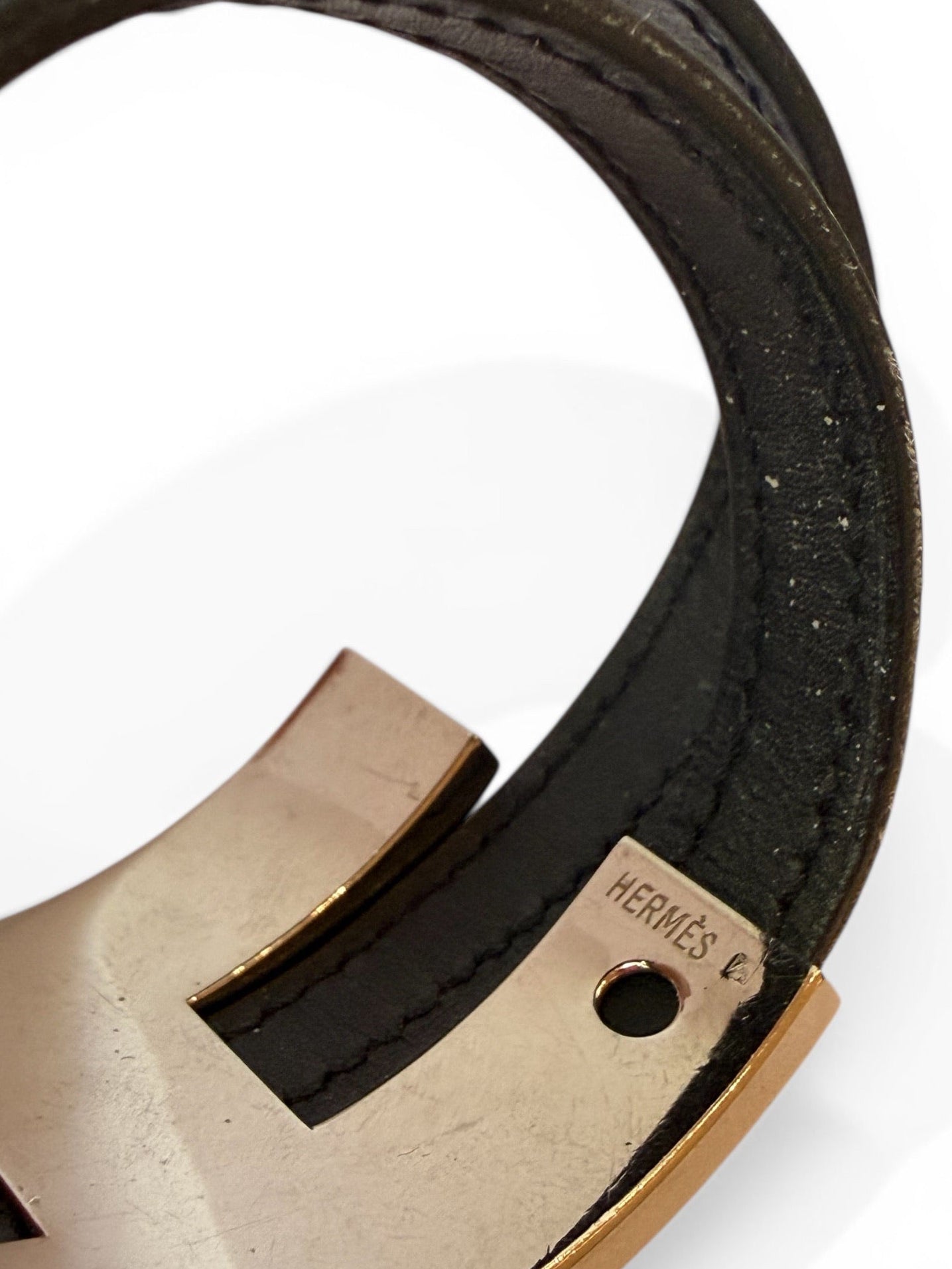 Vintage Hermès Rivale Double Tour Black Leather Bracelet