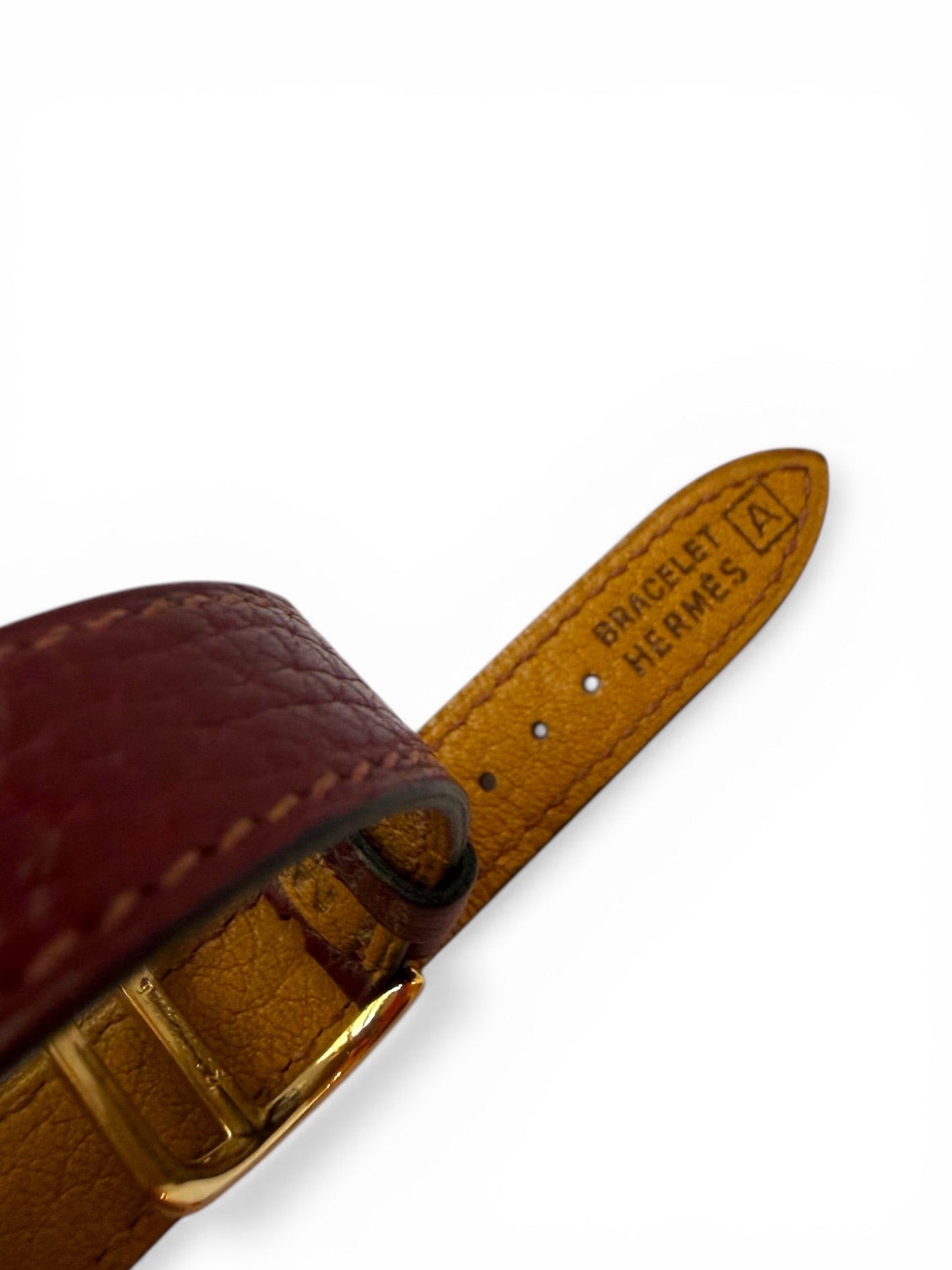 Vintage Hermès Kelly Watch Bordeaux Leather Strap Gold-Tone Padlock