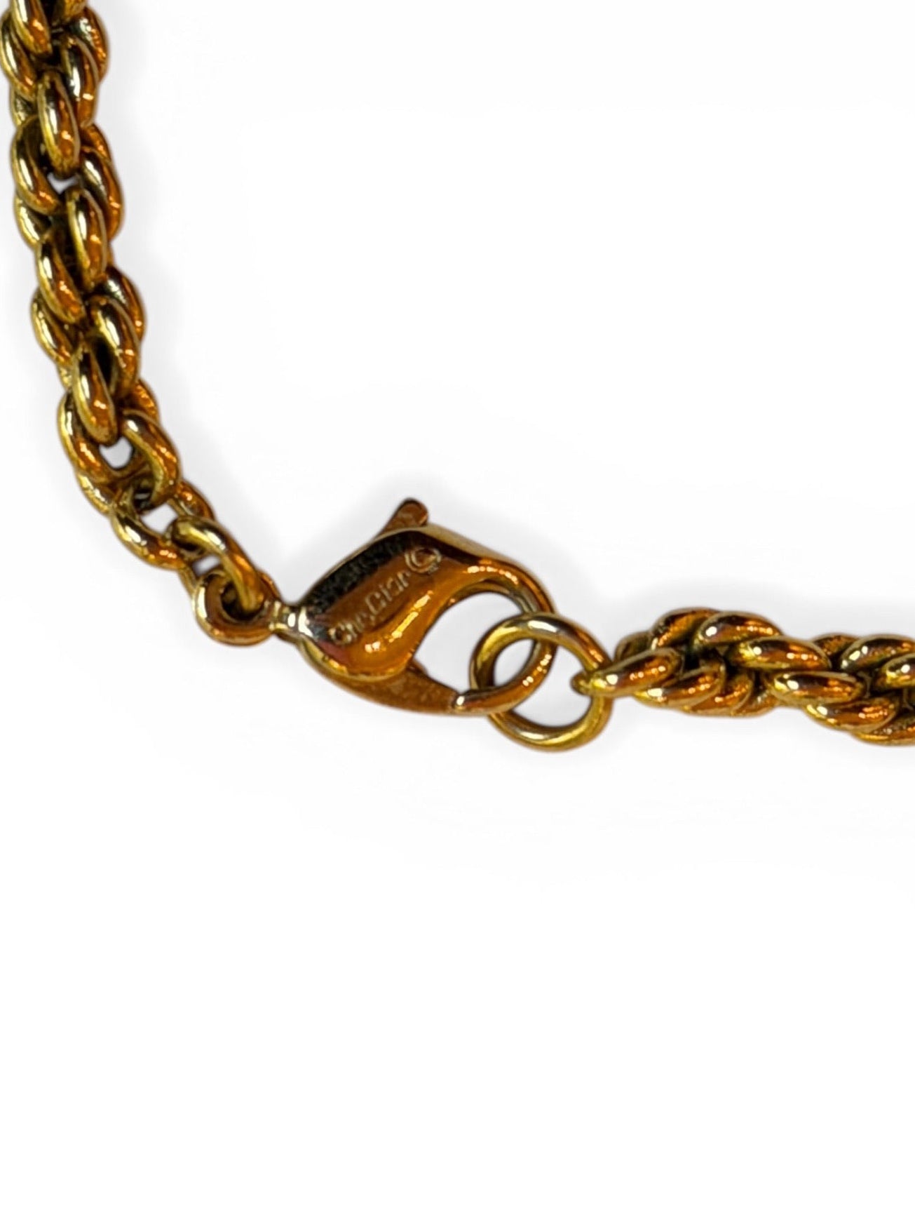 Vintage Christian Dior Gold-Tone CD Monogram Pendant Necklace