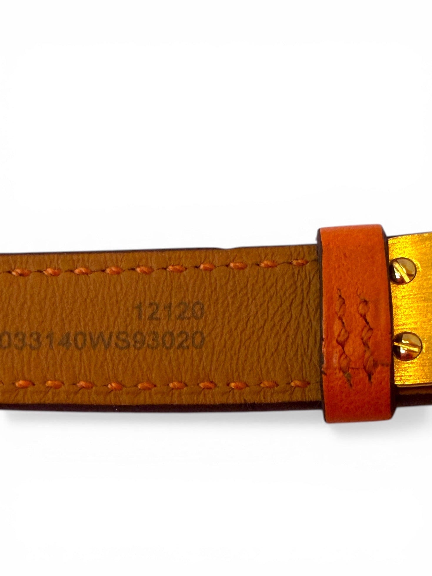 Vintage Hermès Kelly Watch Orange Leather Strap Gold-Tone Padlock