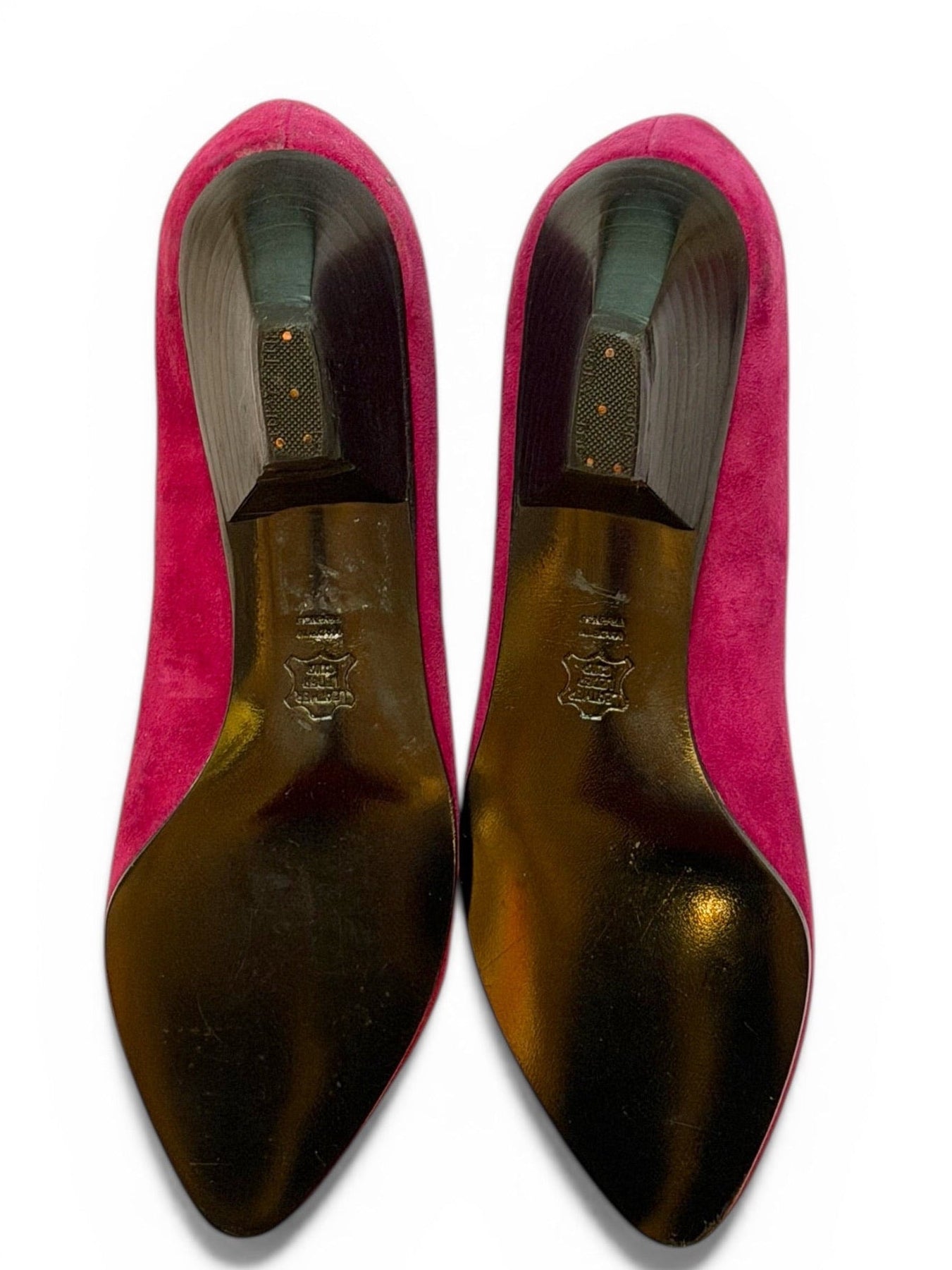 Vintage Christian Dior Paris Fuchsia Suede CD Embroidered Pumps