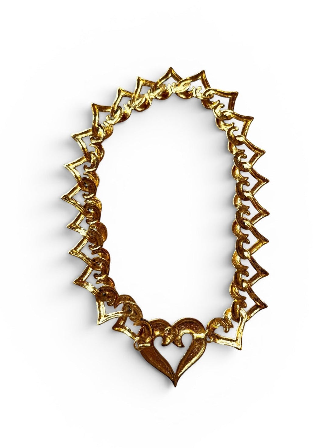 Vintage Yves Saint Laurent Gold-Tone Heart & Star Link Belt