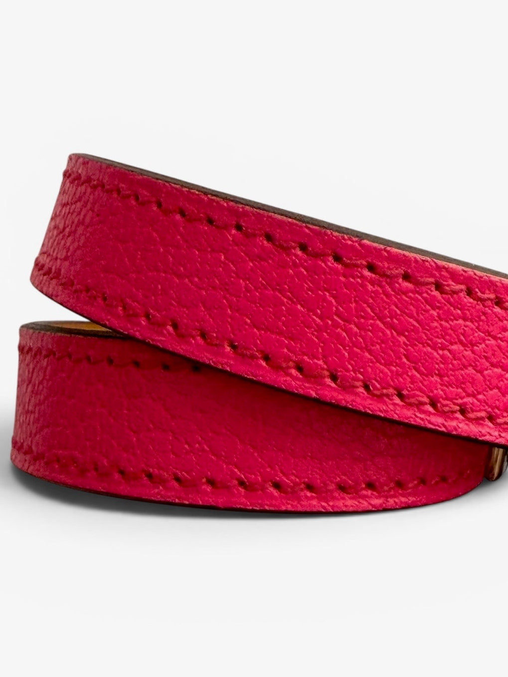 Hermès Kelly Double Tour Fuchsia Chevre Leather Bracelet with Palladium Hardware