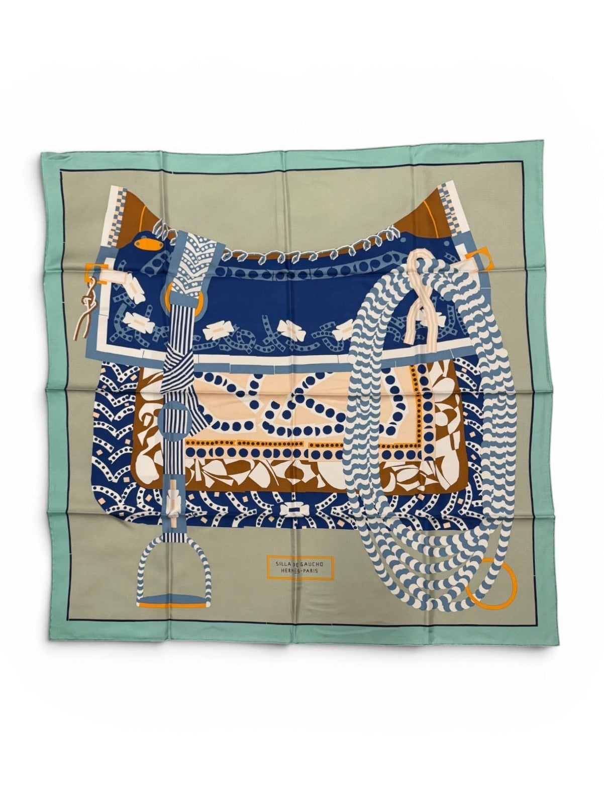 Hermès Paris Silk Carré 90 "Silla de Gaucho"