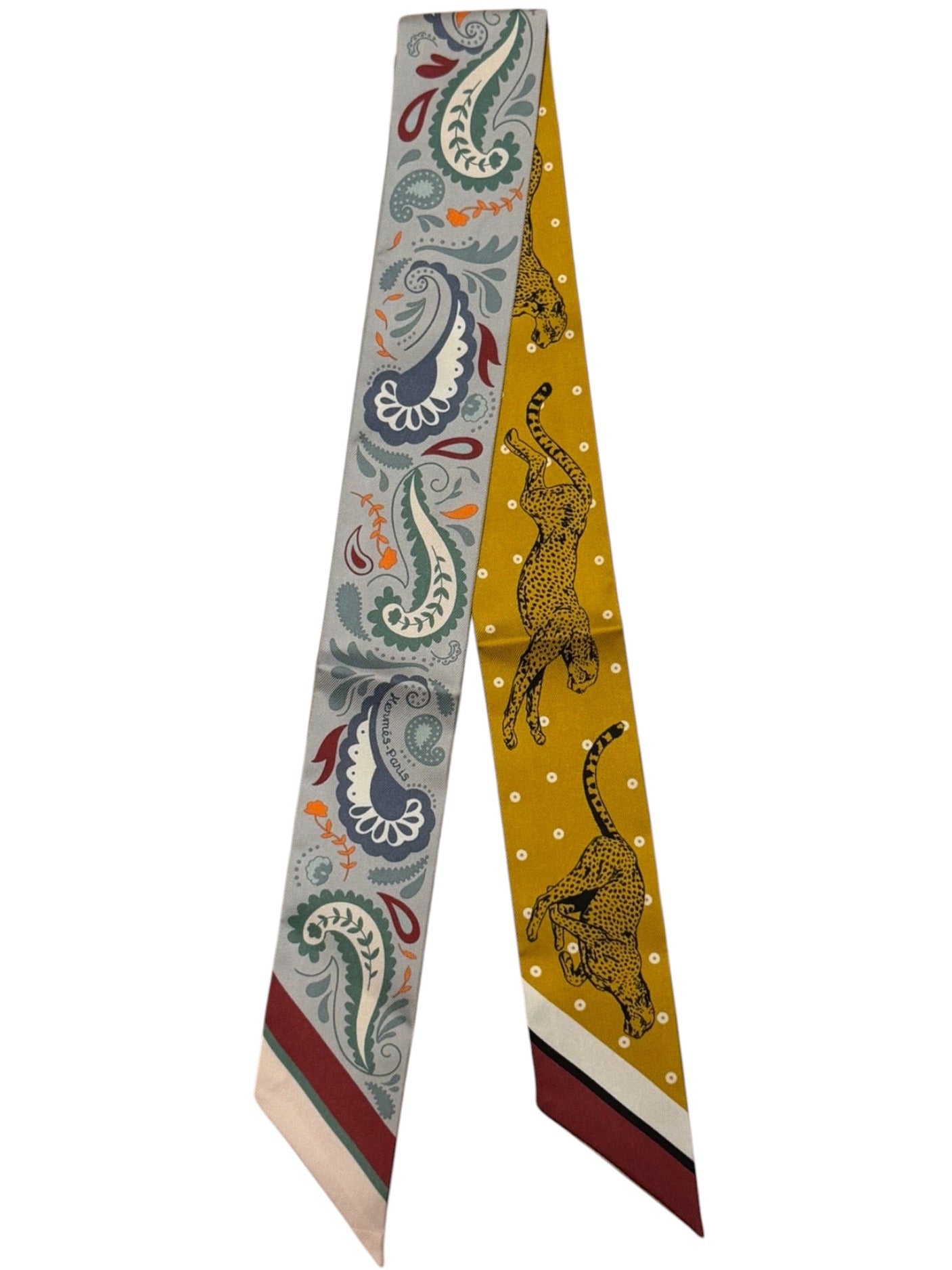 Hermès Paris Silk Twilly "Guépards Bandana"