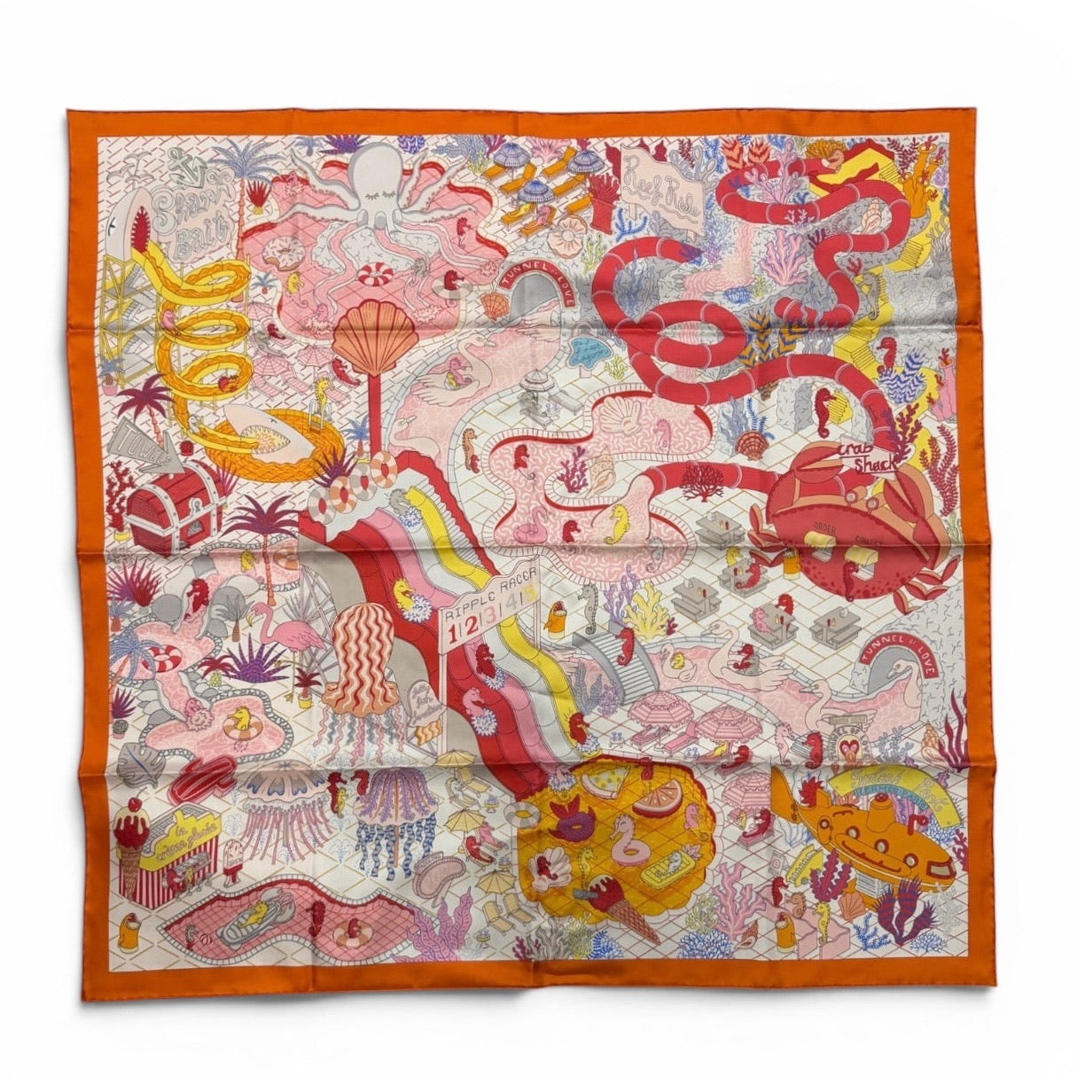 Hermès Paris Silk Carré 90 "Splash Park"
