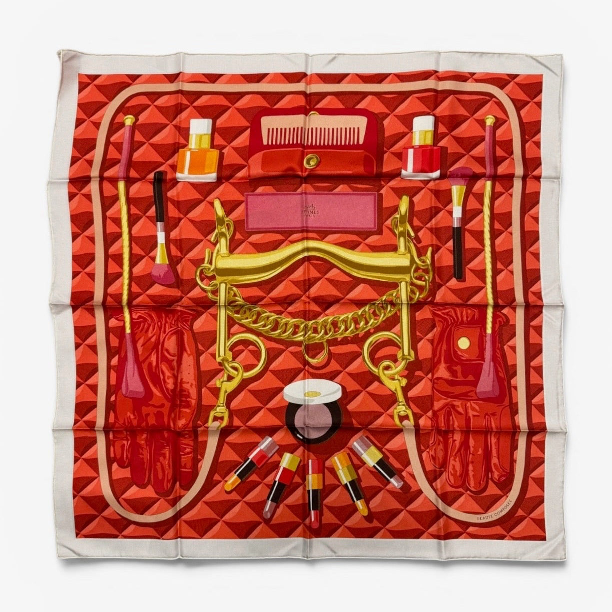 Hermès Paris Silk Carré 90 "Beauté Composée"
