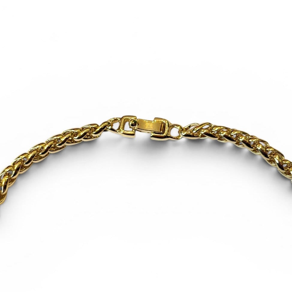 Saint Laurent Gold-Tone Rose Cluster Chain Necklace