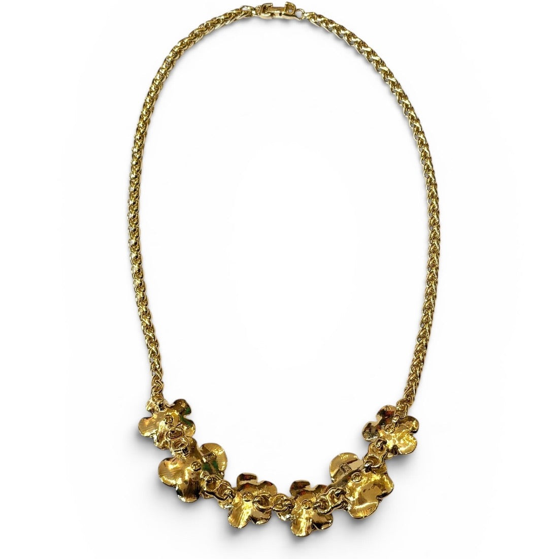 Saint Laurent Gold-Tone Rose Cluster Chain Necklace
