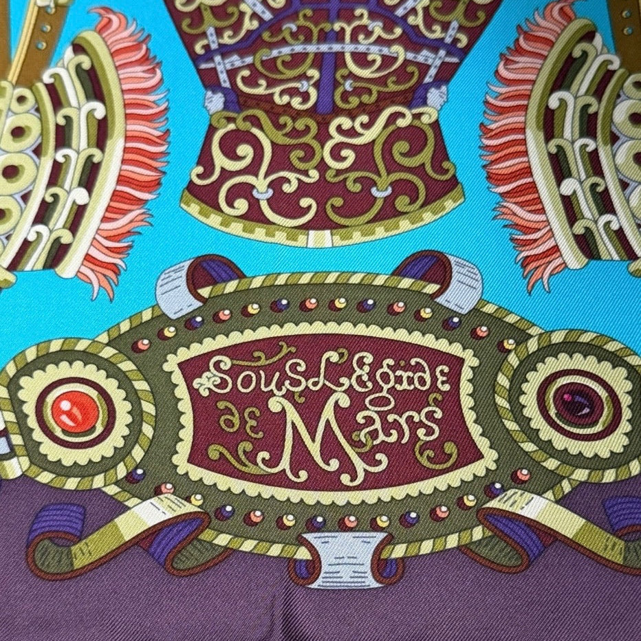 Hermès Paris Silk Carré 90 "Sous l'Égide de Mars"