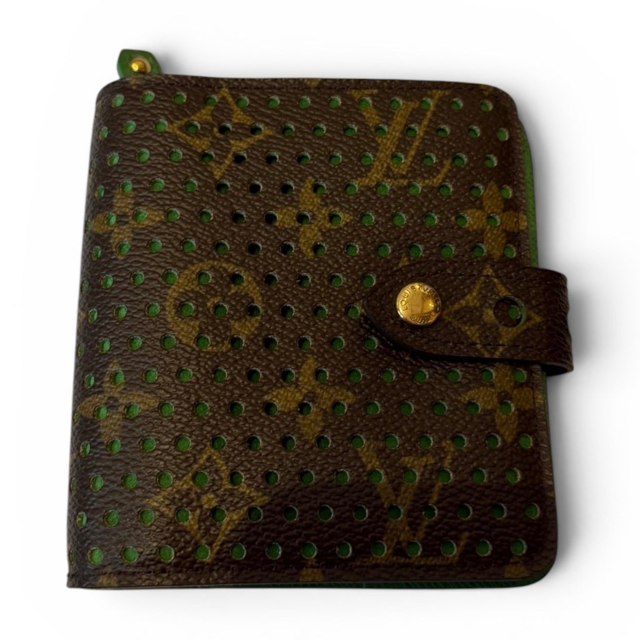 Louis Vuitton Monogram Perforated Green Compact Wallet