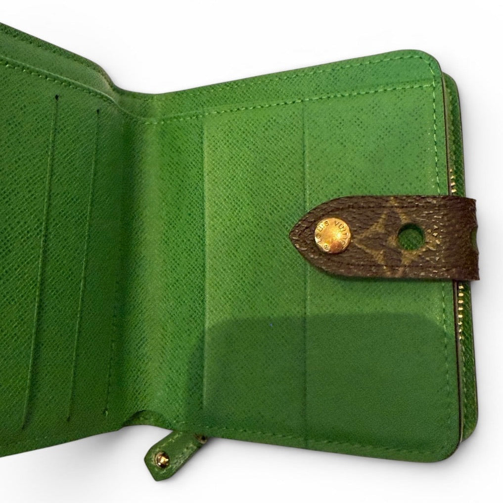 Louis Vuitton Monogram Perforated Green Compact Wallet