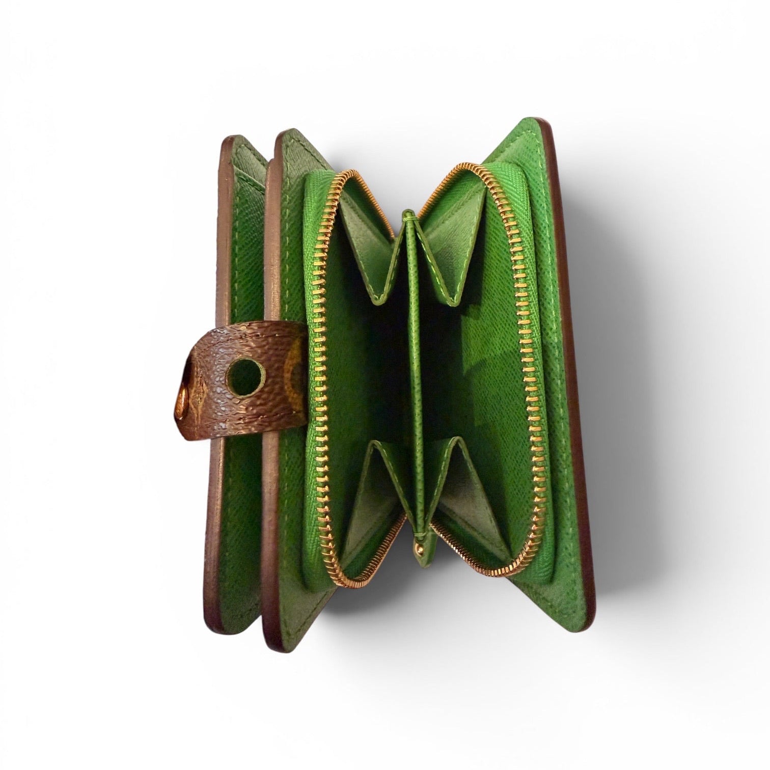 Louis Vuitton Monogram Perforated Green Compact Wallet