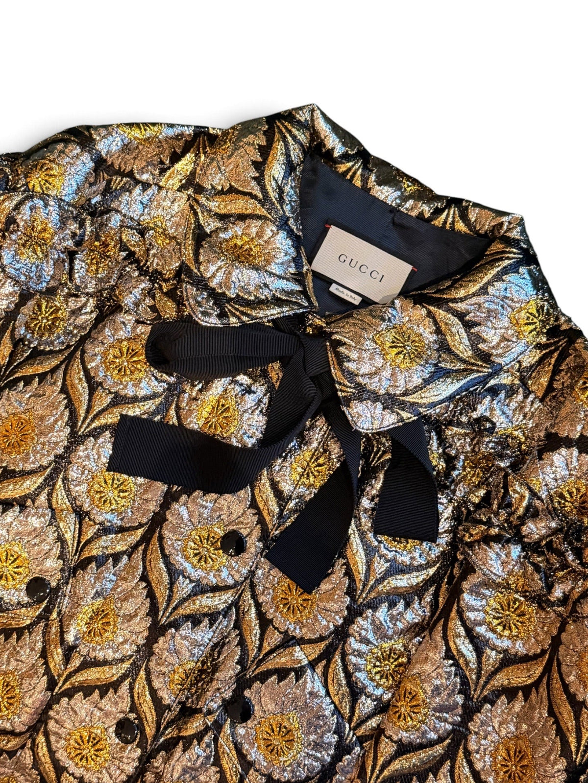 Gucci Floral Lurex Jacquard Bomber Jacket