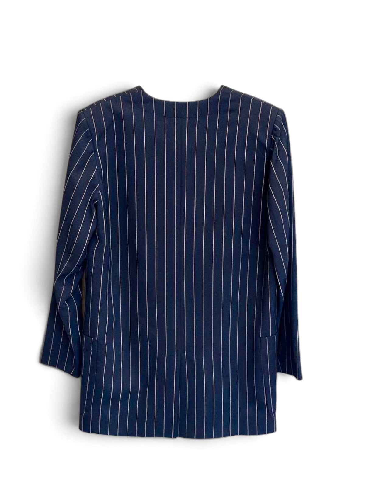 Yves Saint Laurent Variation Navy Pinstripe Skirt Suit