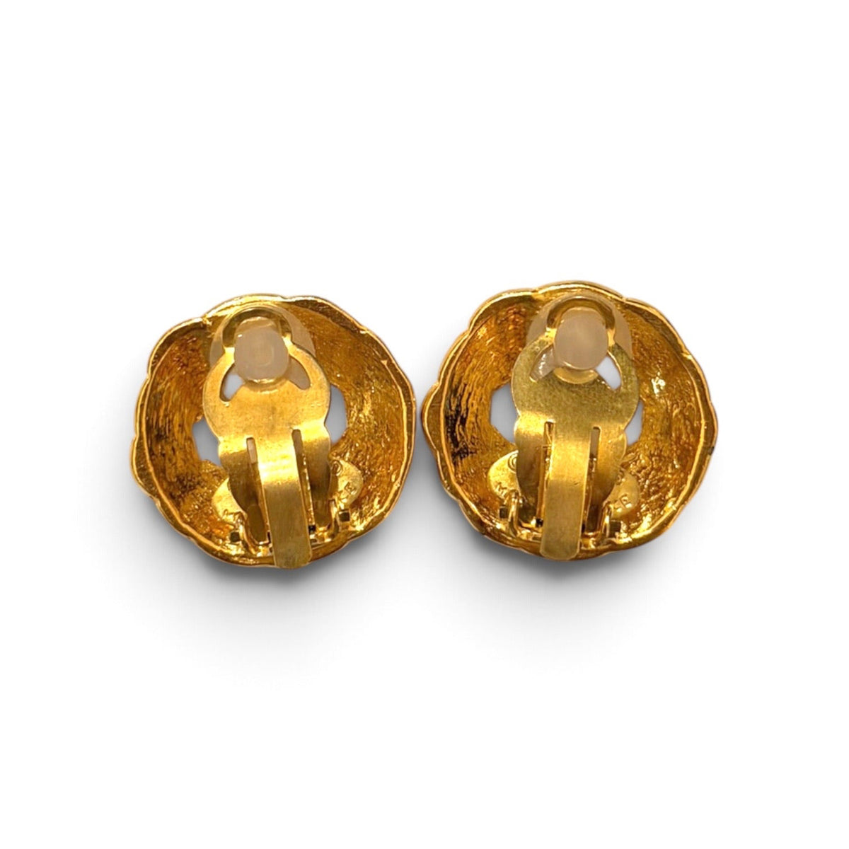 Chanel CC Gold-Tone Wreath Clip Earrings