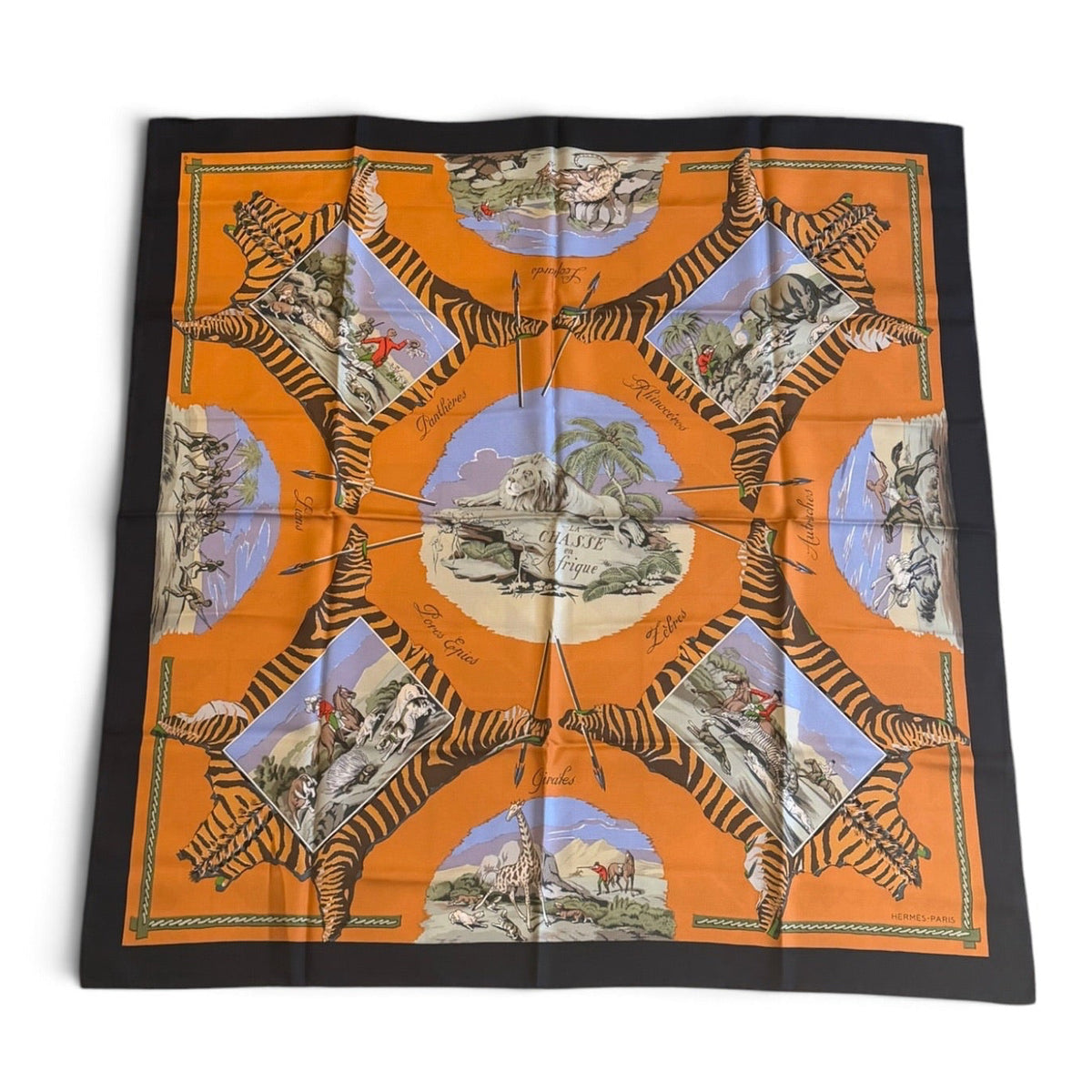 Hermès “La Chasse en Afrique” Silk Scarf