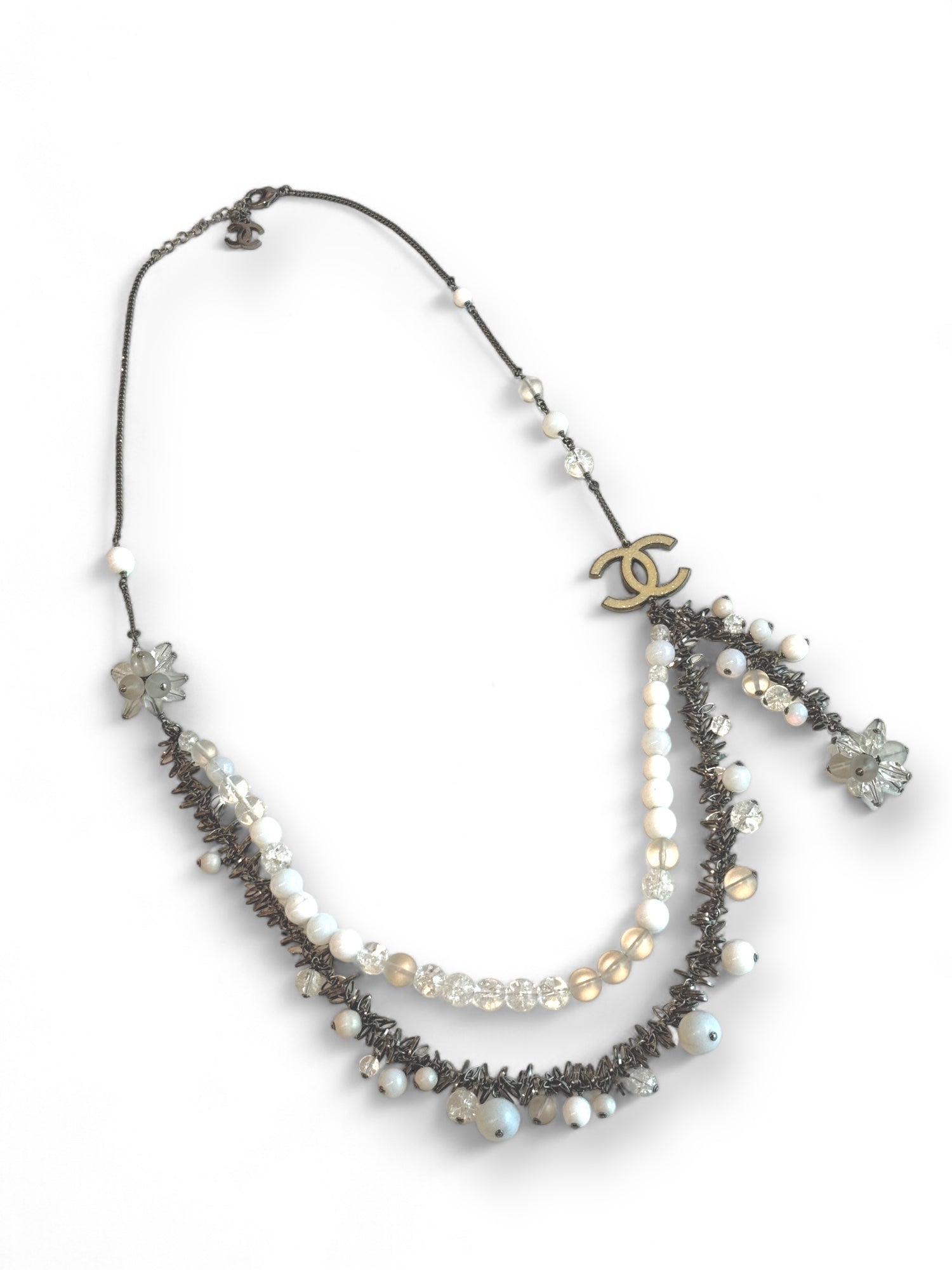 Bleu tone pearls necklace