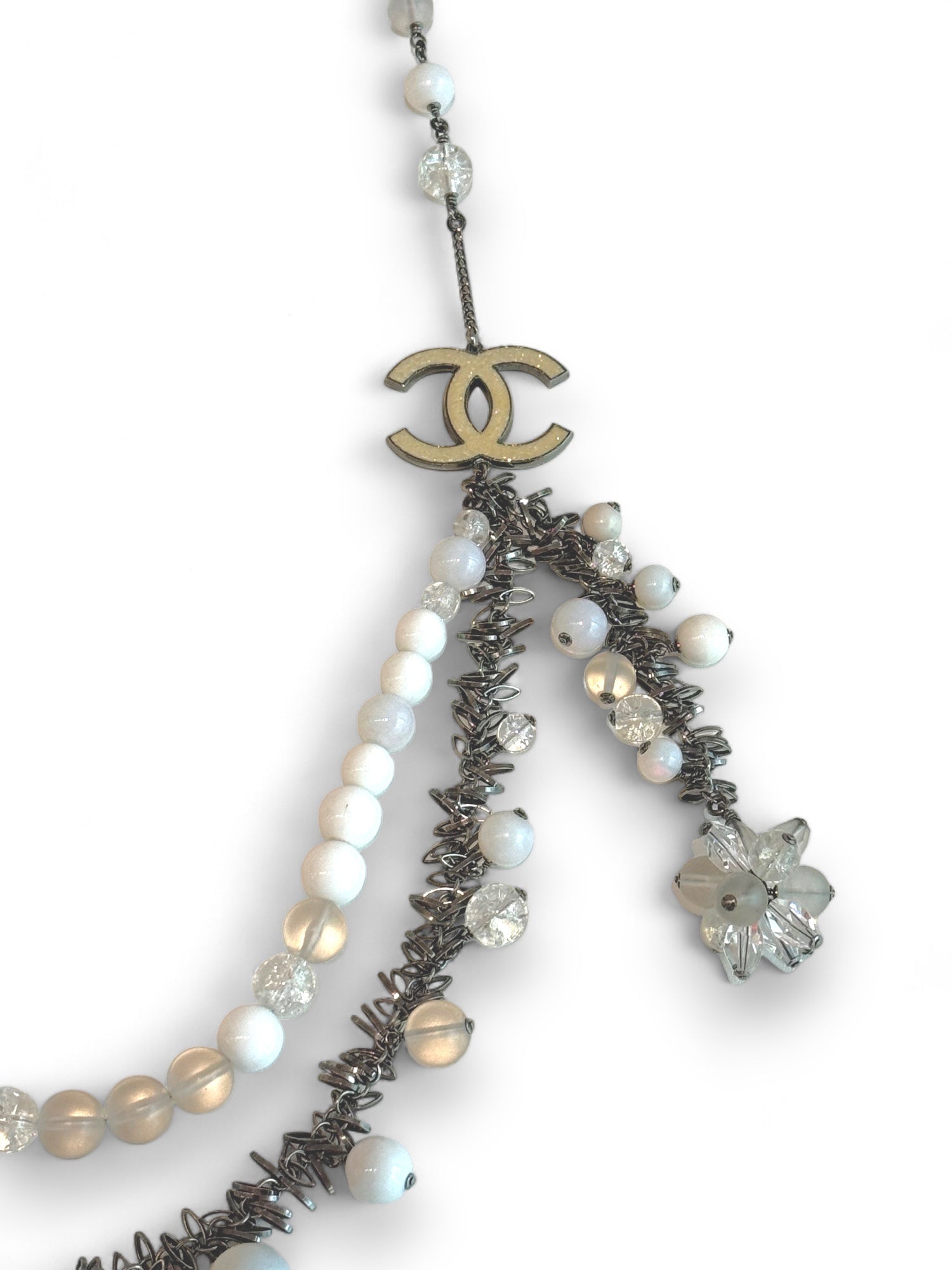 Bleu tone pearls necklace