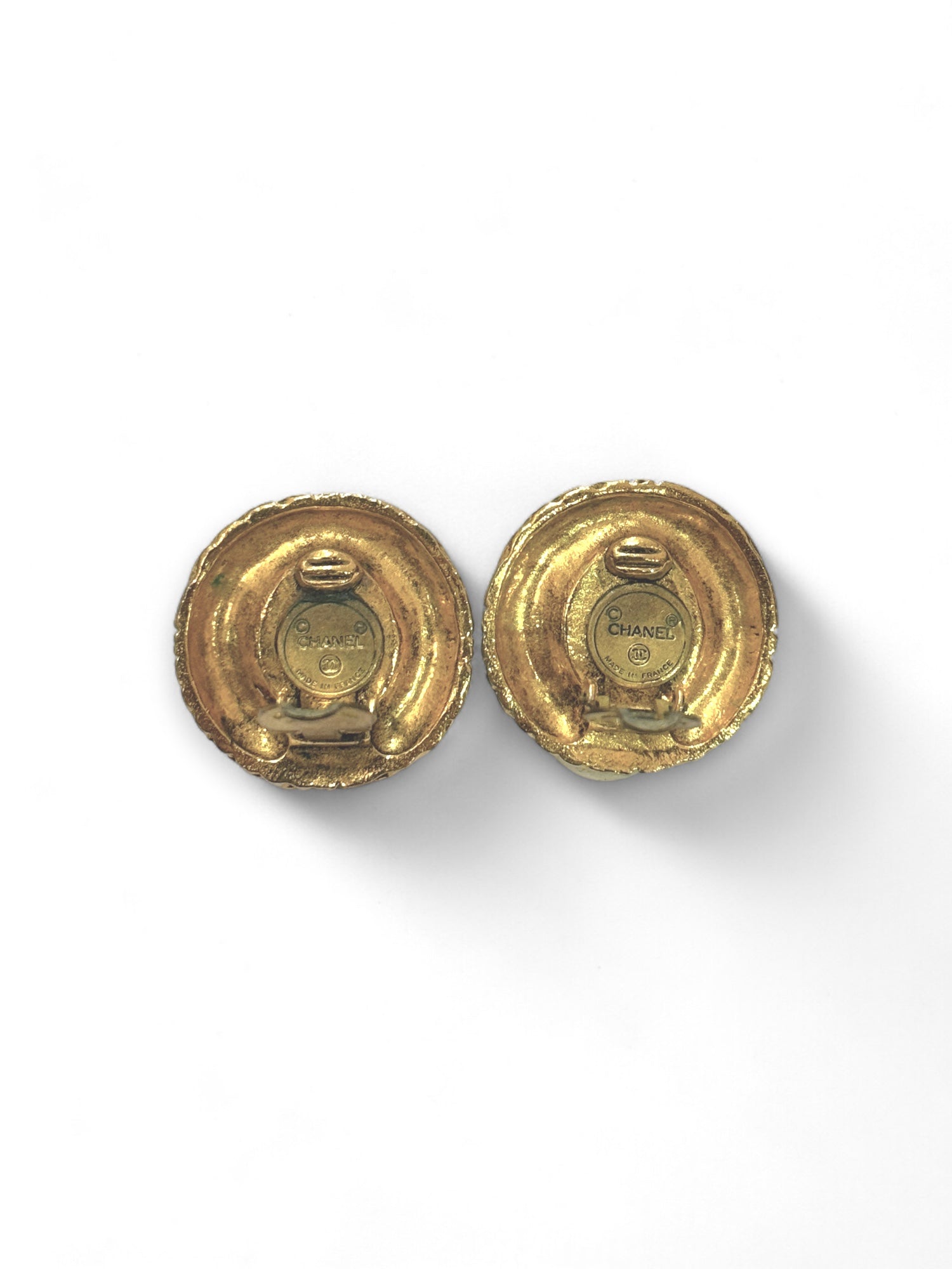 Vintage stone clip earrings