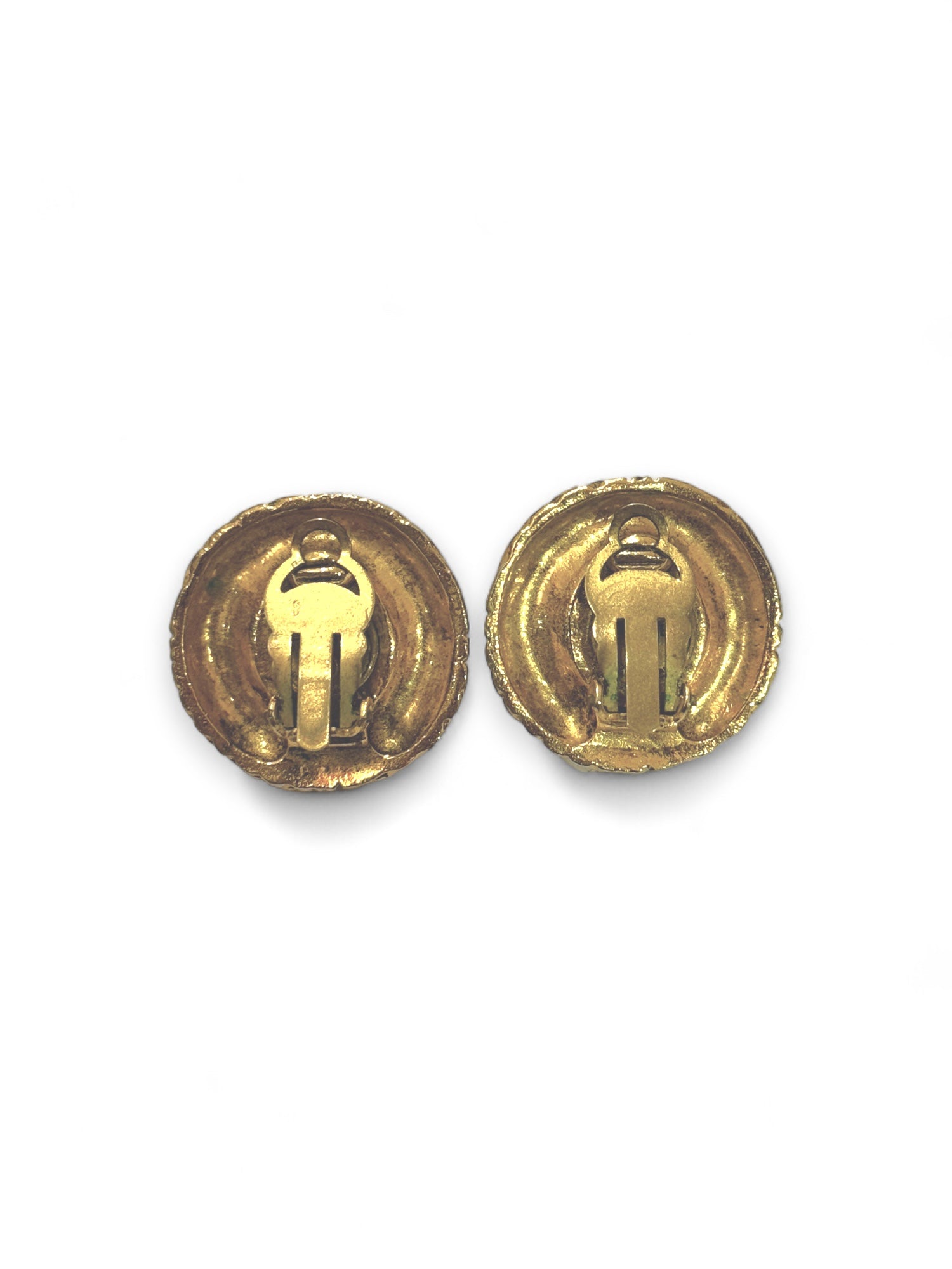 Vintage stone clip earrings