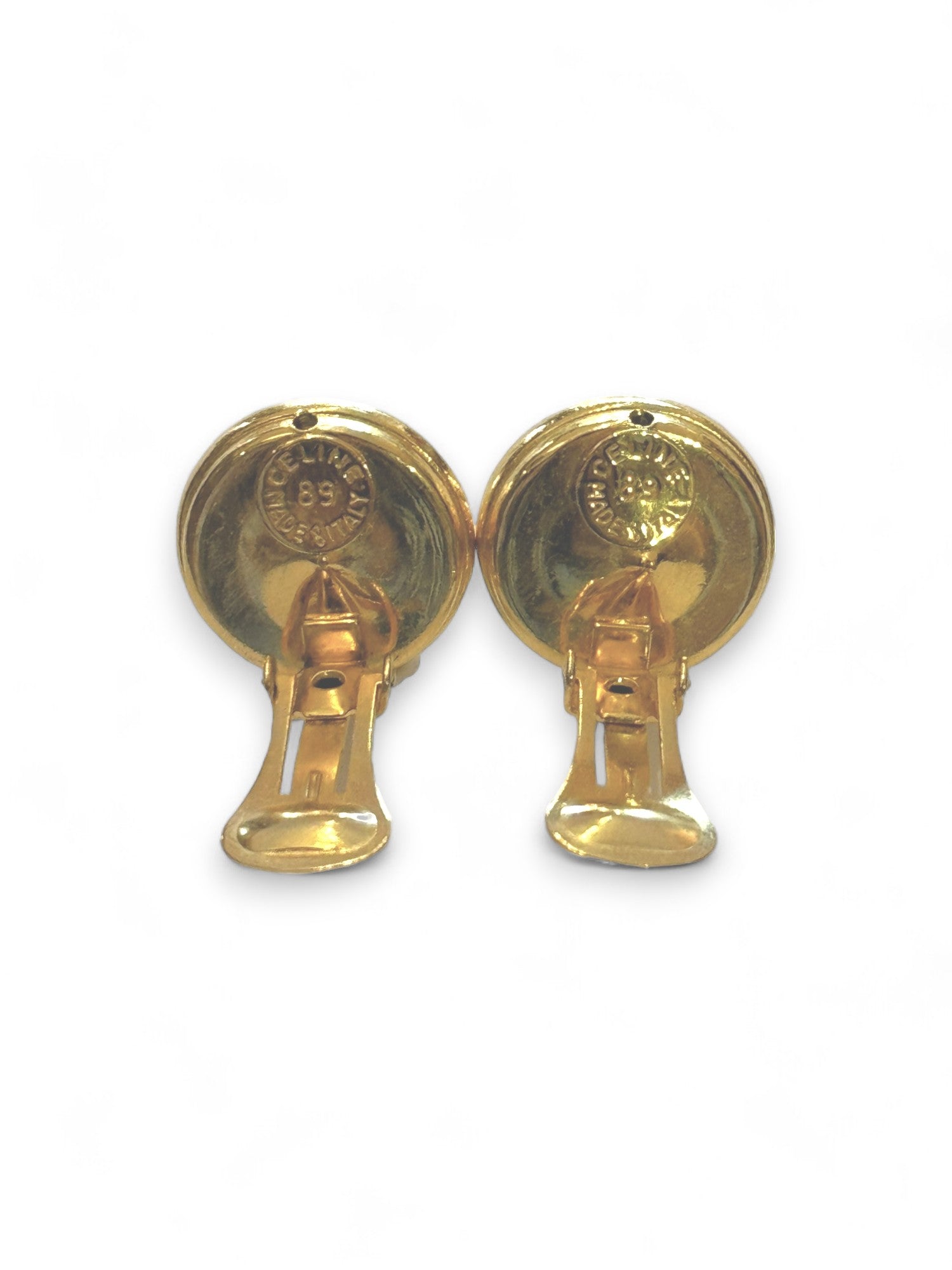 Vintage stone clip earrings