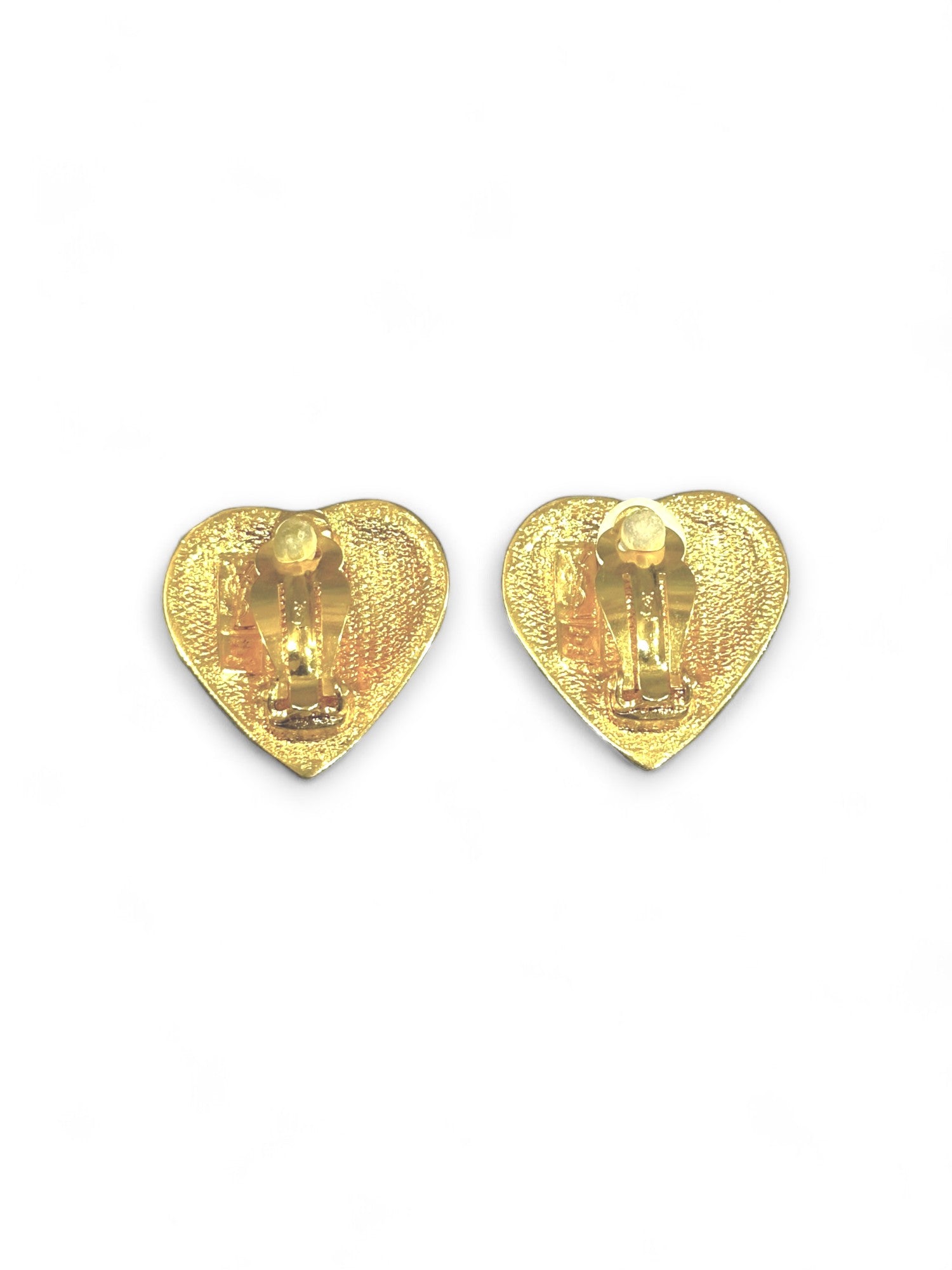 Vintage heart clip earrings