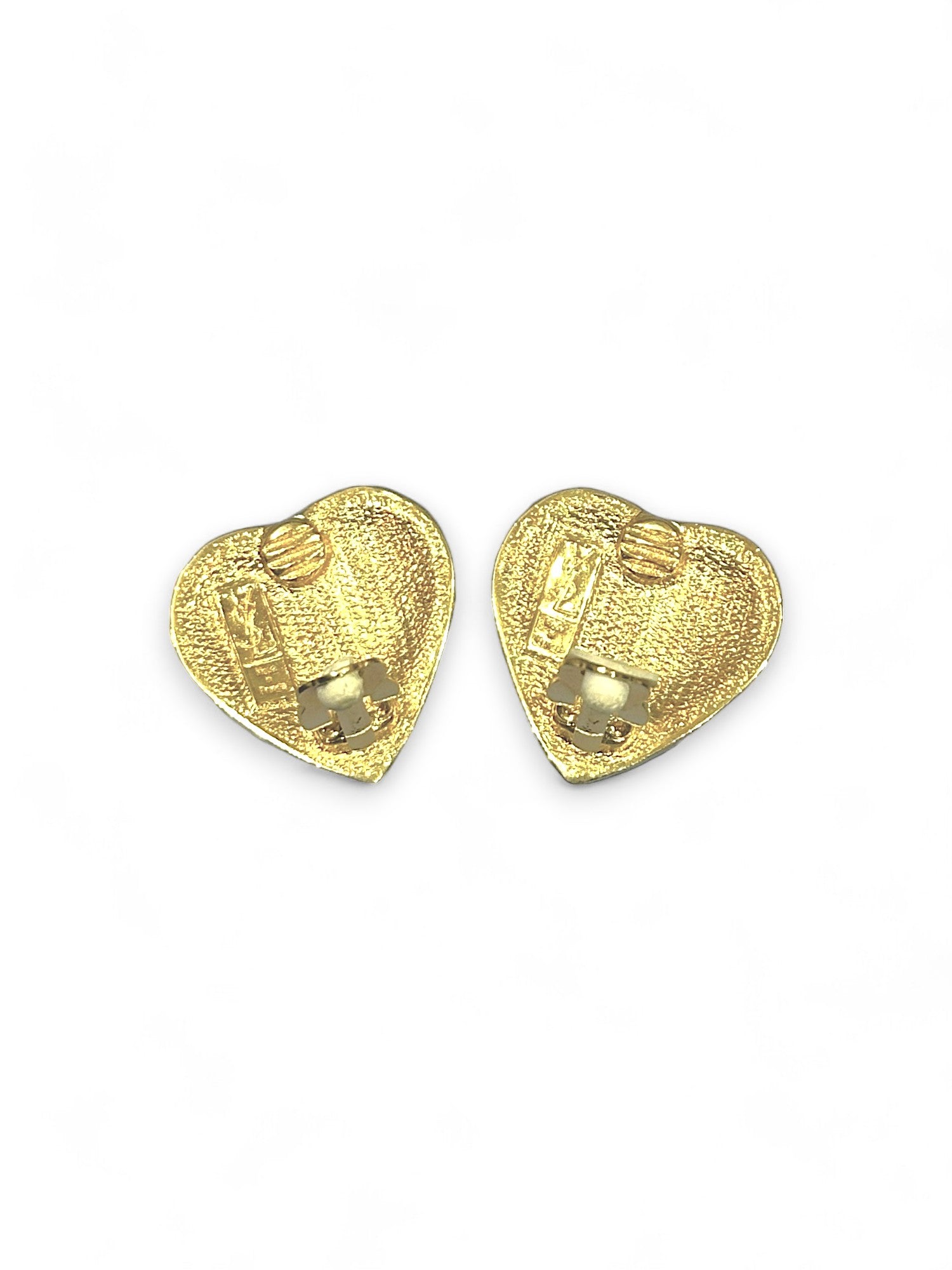 Vintage heart clip earrings