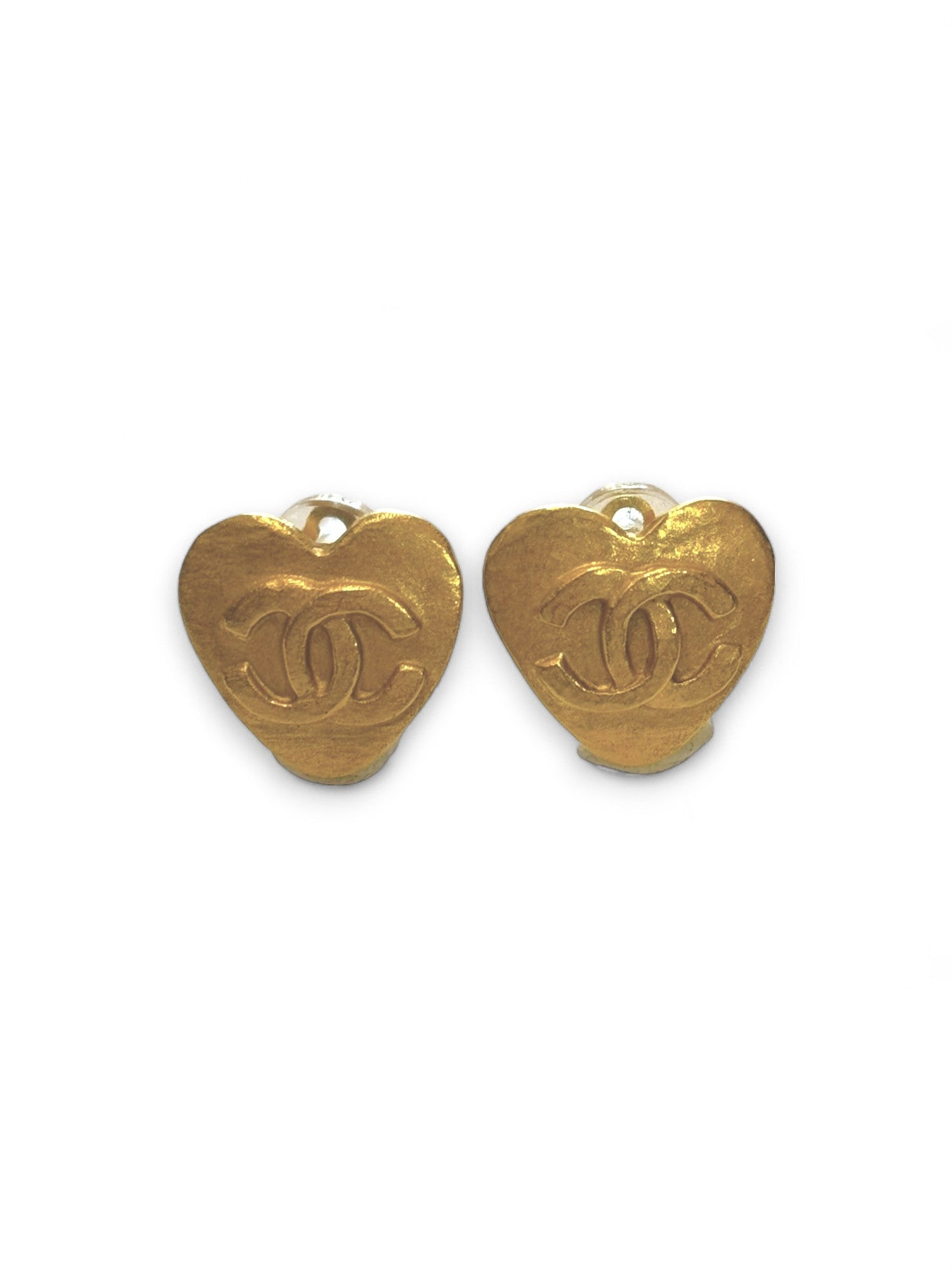 Vintage heart clip earrings