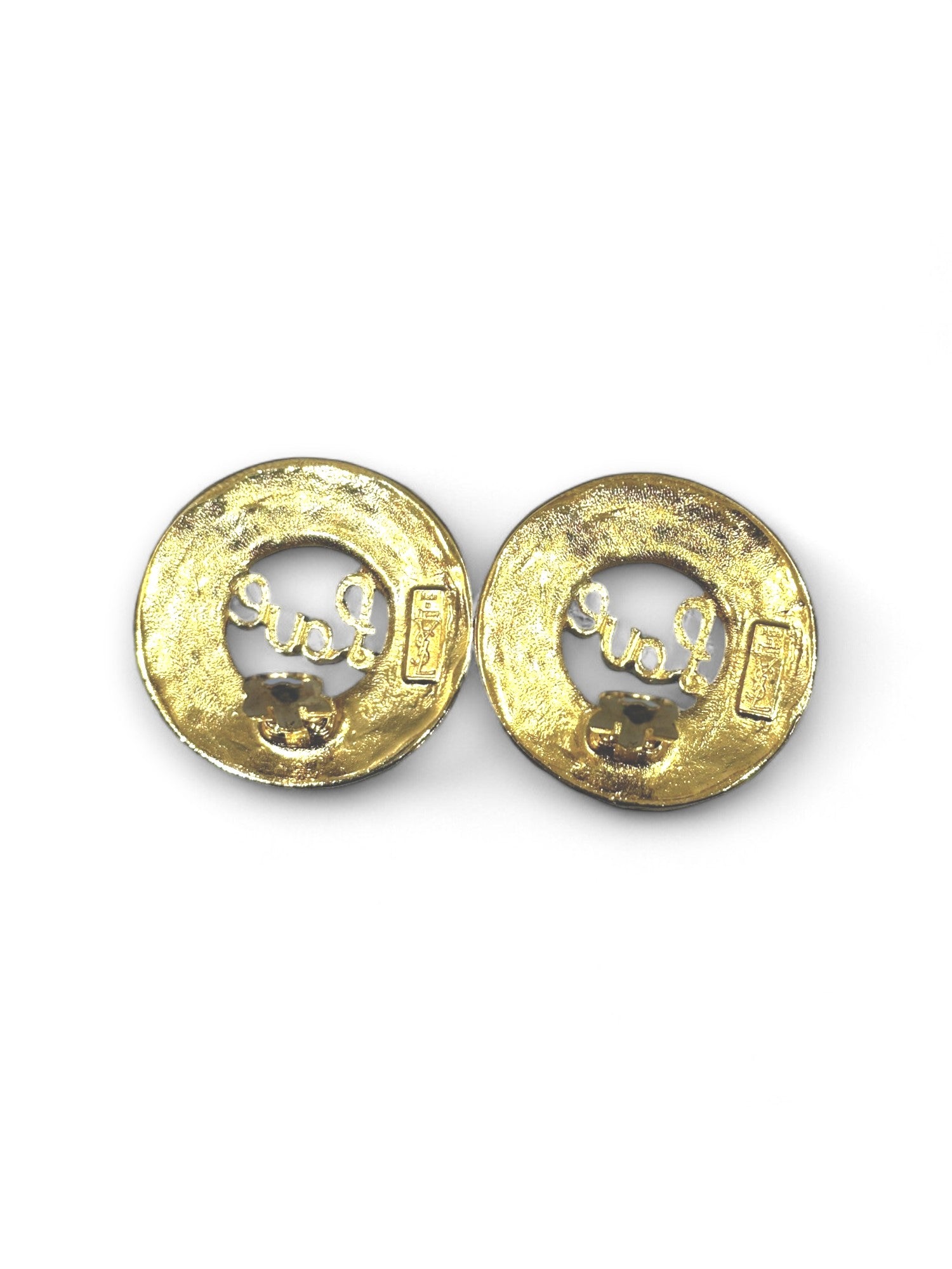 Vintage "Love" embossed clip earrings