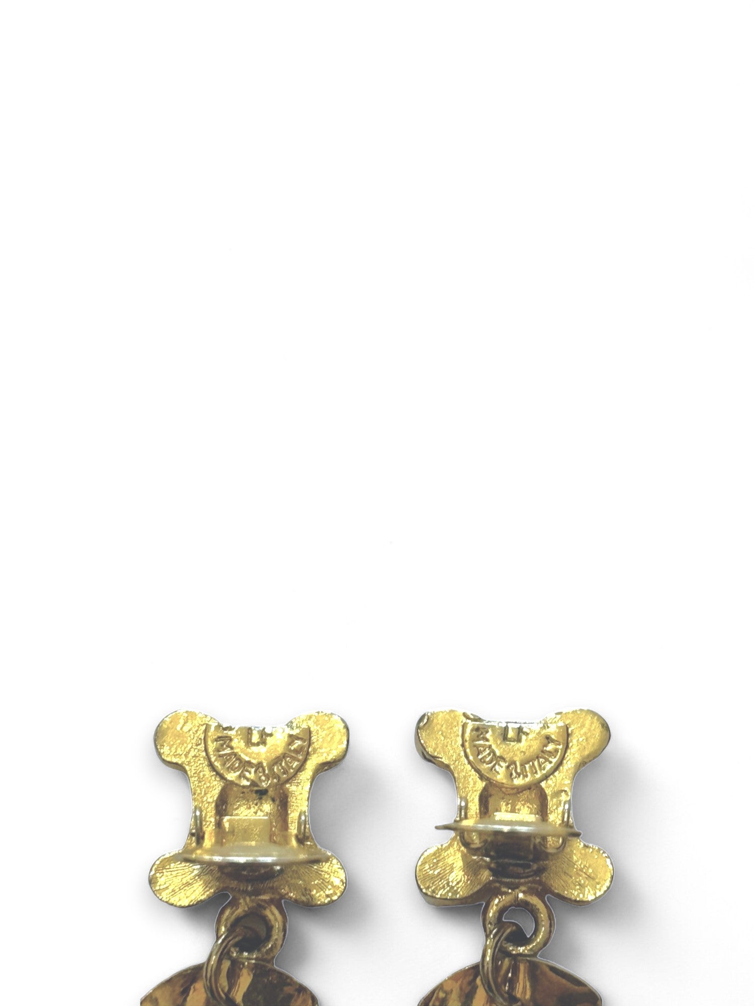 Rare chaine pendant clip earrings