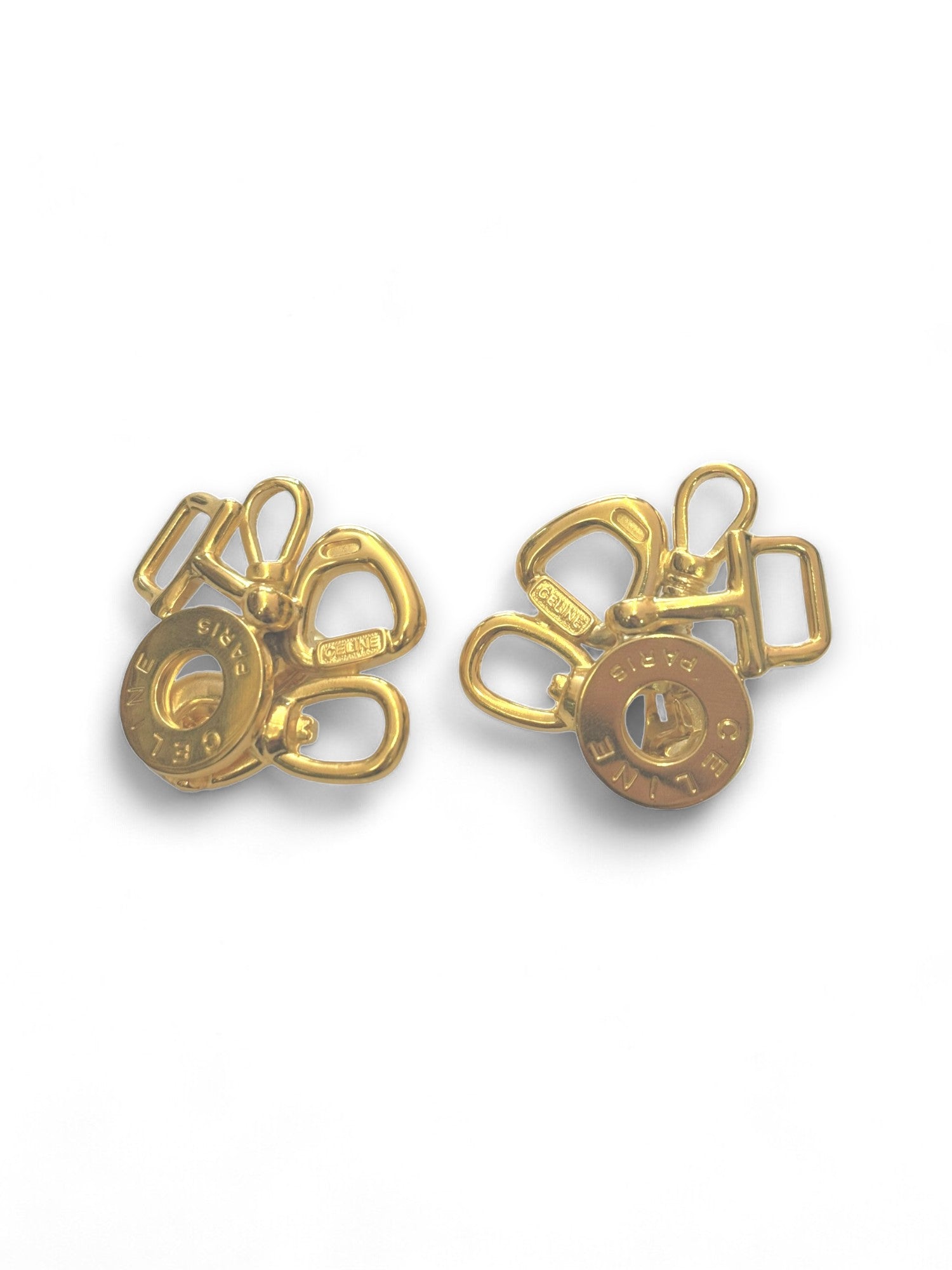 Rare multi buckle clip earrings