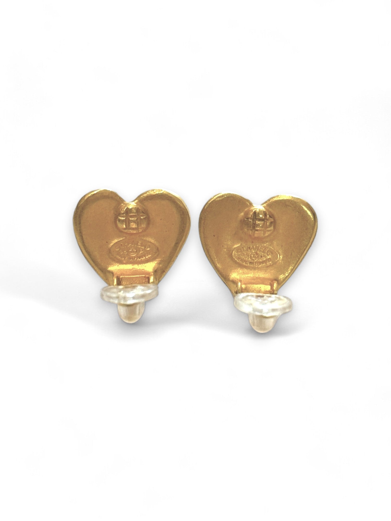 Vintage heart clip earrings