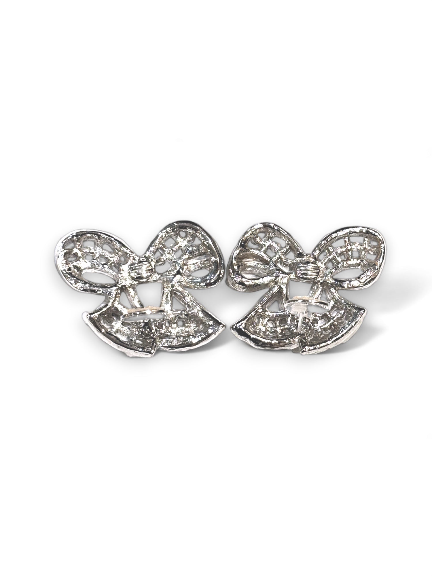 Iconic ribbon strass embellished clip earrings