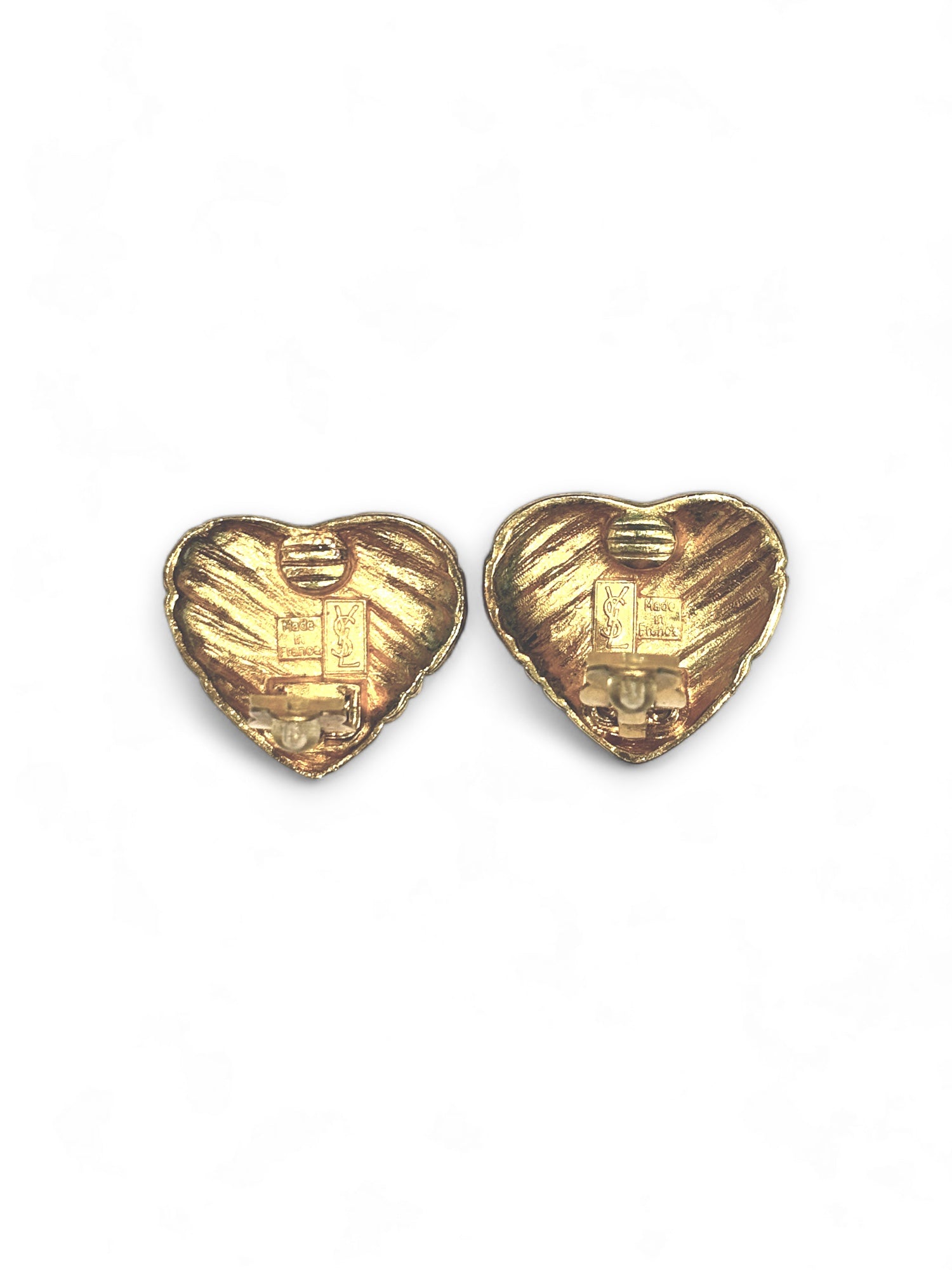 Vintage heart clip earrings